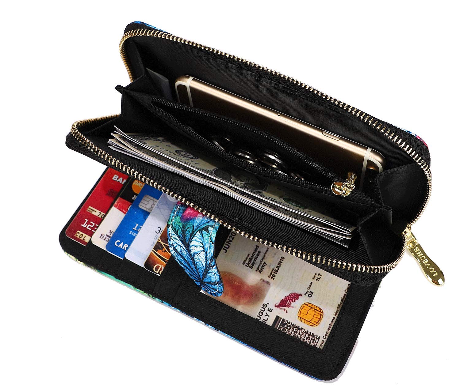 Women's Wallet Clutch - Stylish, Spacious w/Wristlet for Travel, Holds Cards, Phone, Cash