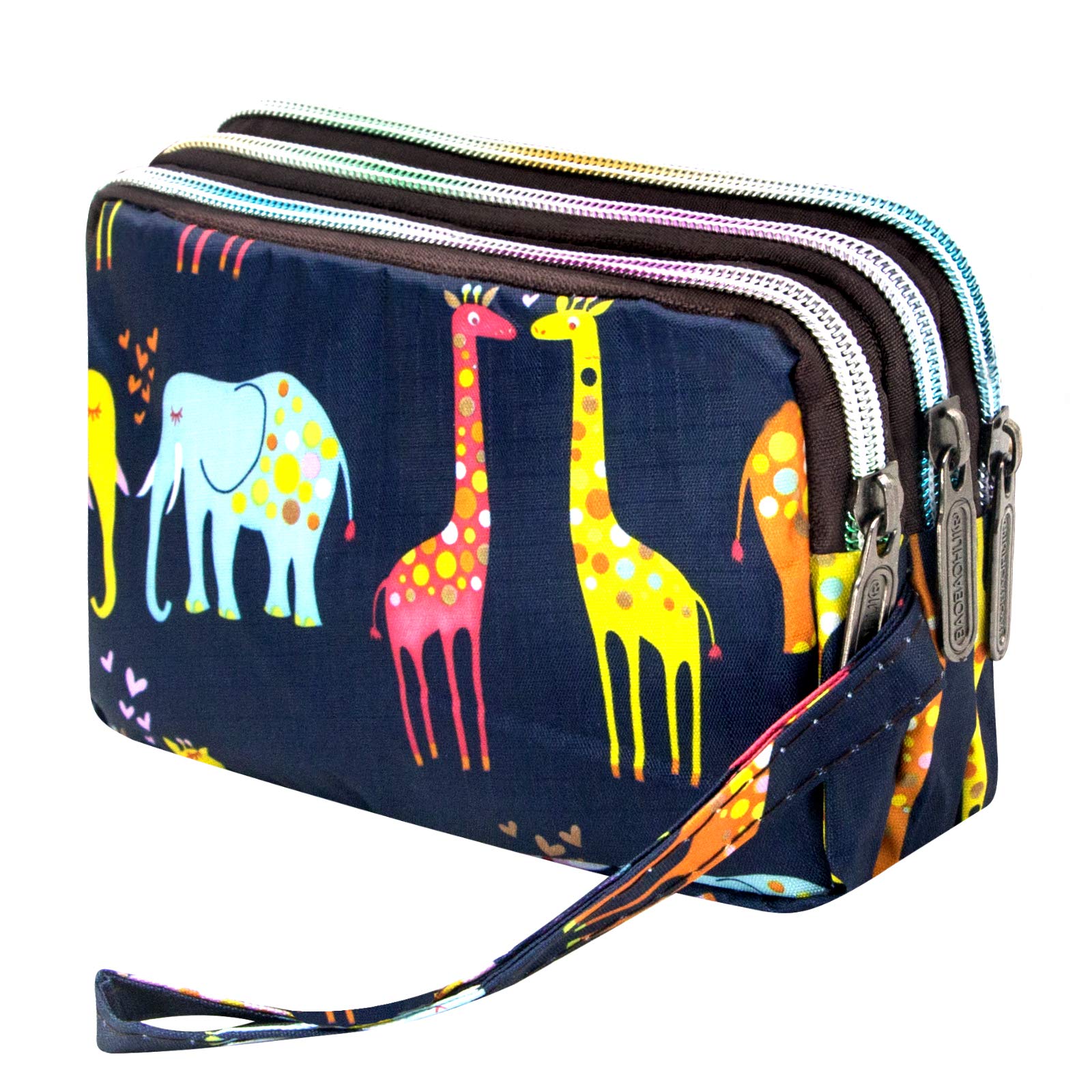 Large Capacity Wristlet Wallet - Women Printed Nylon Waterproof Handbag Clutch Purse