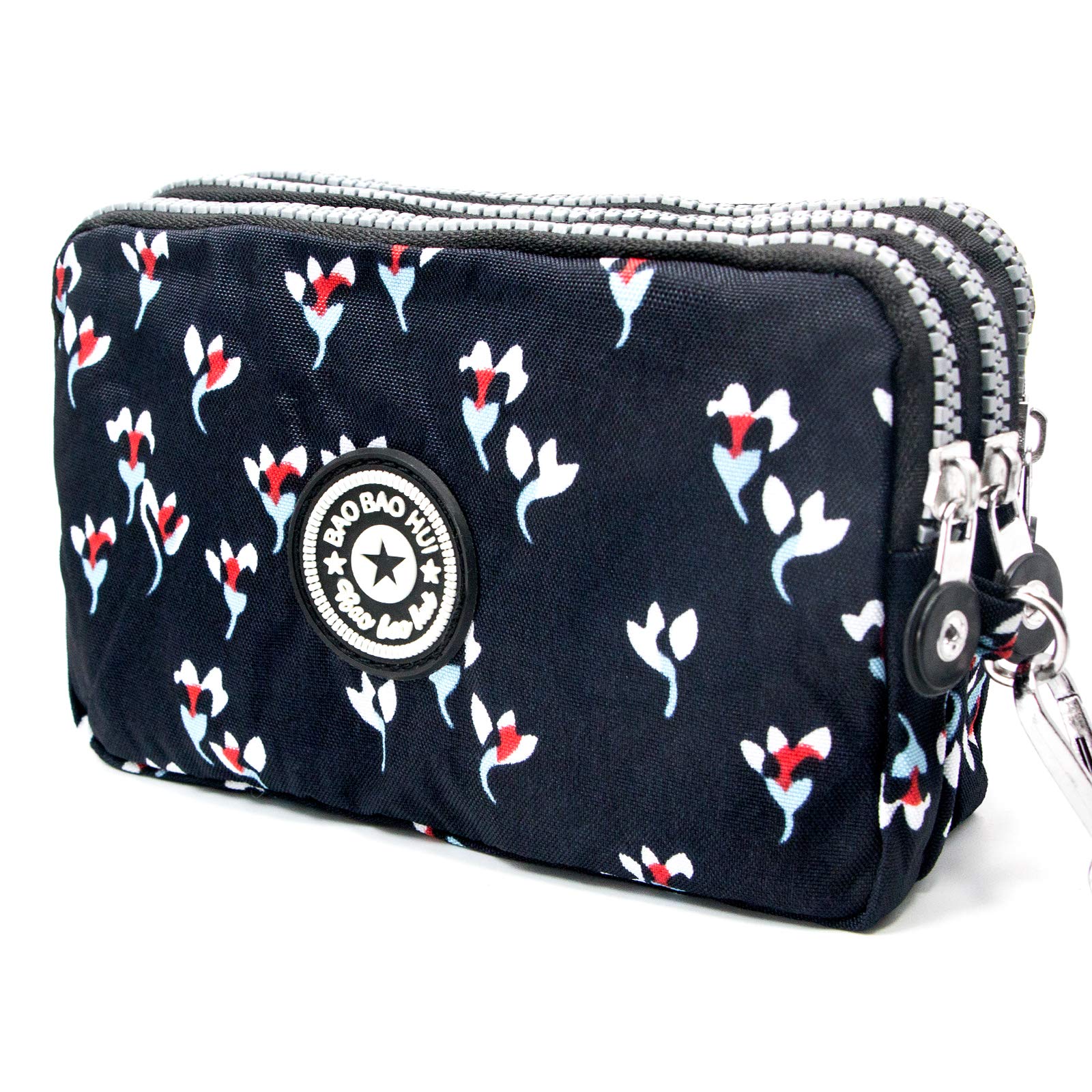 Large Capacity Wristlet Wallet - Women Printed Nylon Waterproof Handbag Clutch Purse