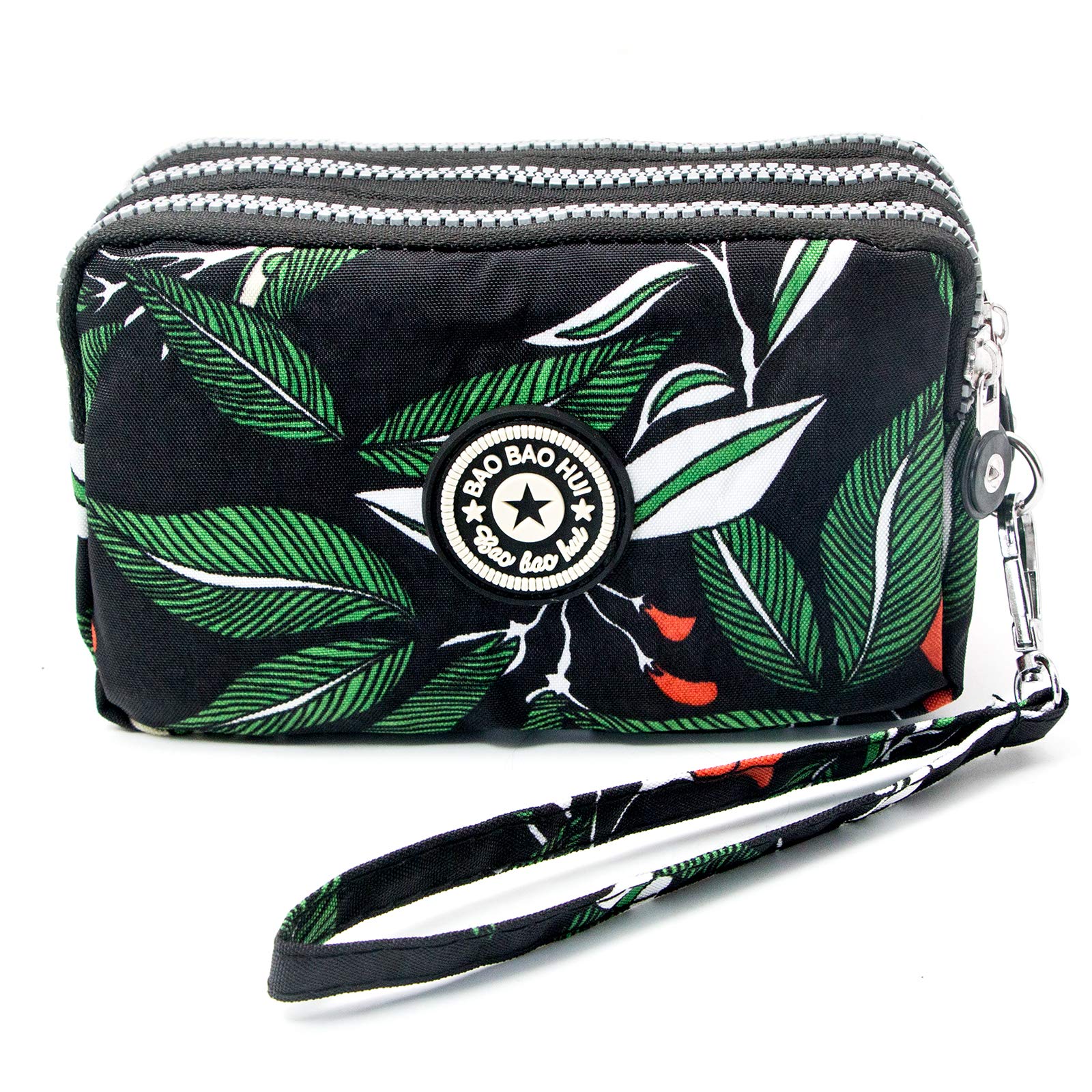 Large Capacity Wristlet Wallet - Women Printed Nylon Waterproof Handbag Clutch Purse