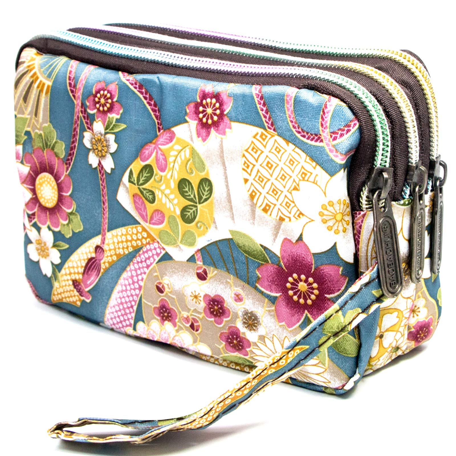 Large Capacity Wristlet Wallet - Women Printed Nylon Waterproof Handbag Clutch Purse