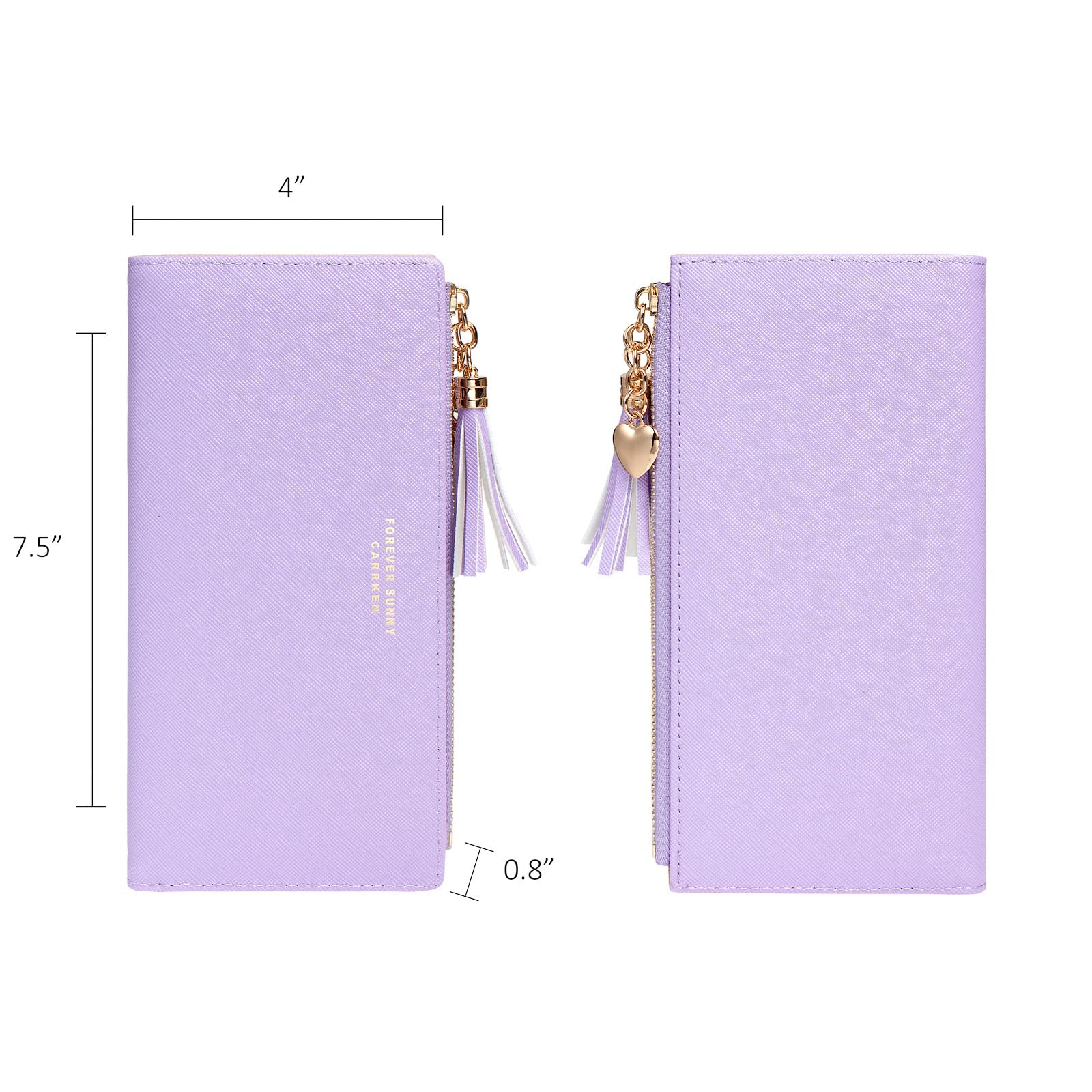 Womens Wallet Cute Elegant Long Slim Card Holder Case Minimalist Coin Purse Thin Tassels Zip Clutch Wallets for Girls Ladies