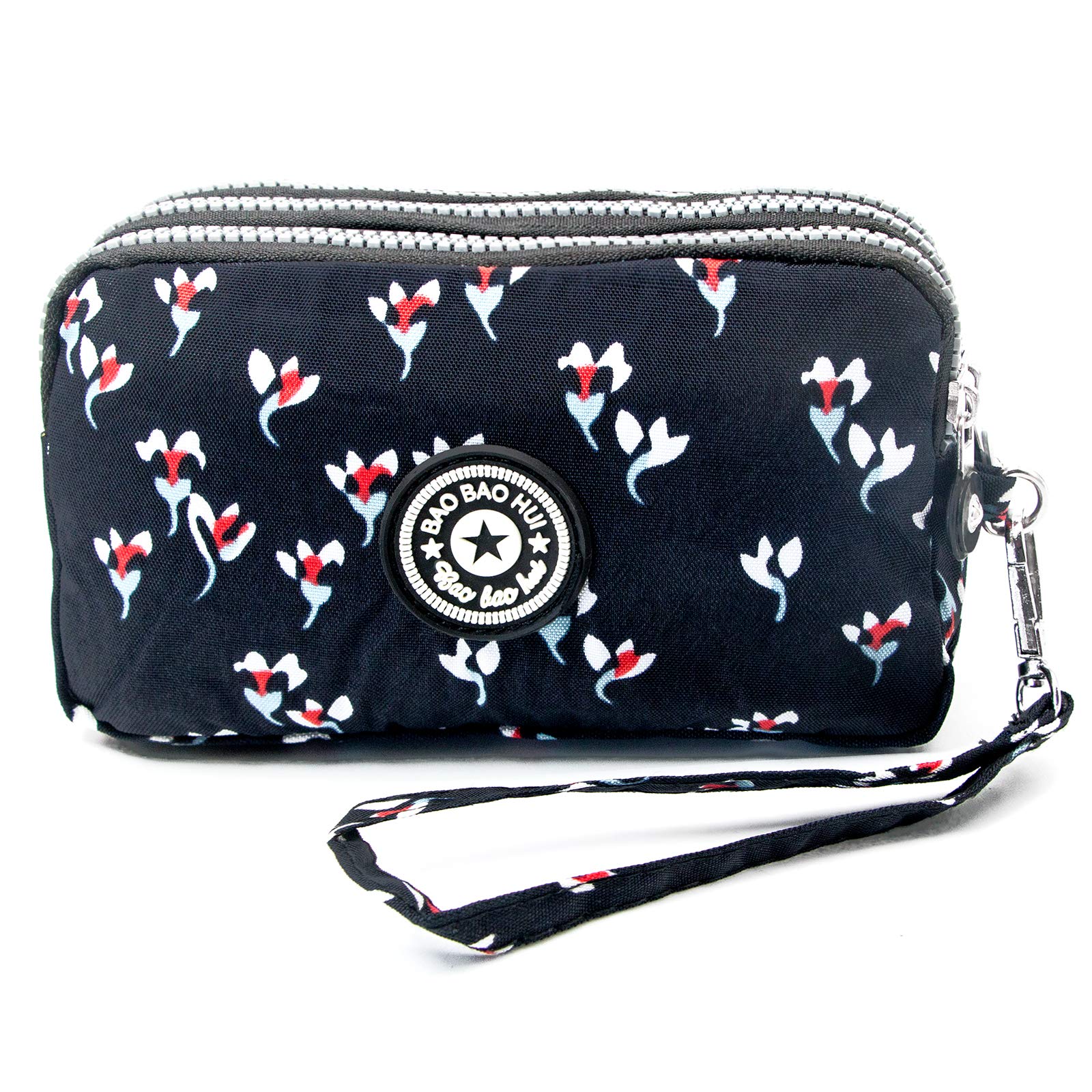 Large Capacity Wristlet Wallet - Women Printed Nylon Waterproof Handbag Clutch Purse