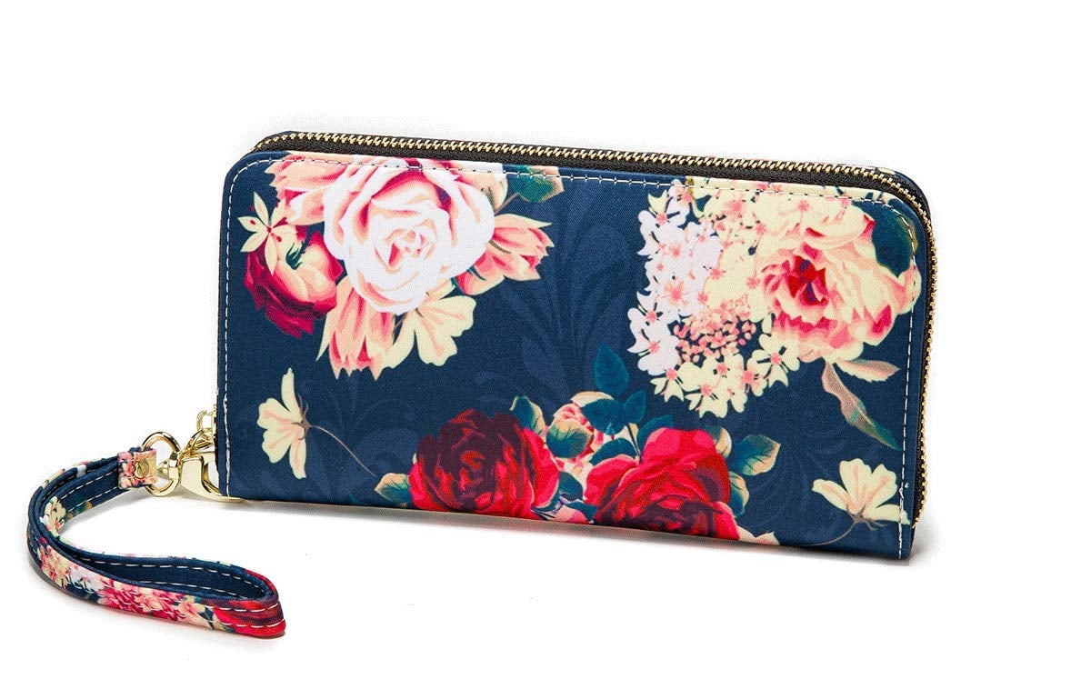 Women's Wallet Clutch - Stylish, Spacious w/Wristlet for Travel, Holds Cards, Phone, Cash