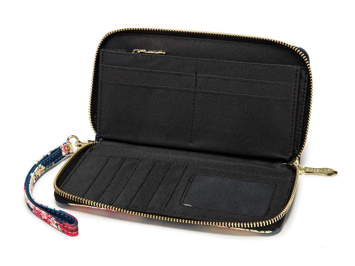 Women's Wallet Clutch - Stylish, Spacious w/Wristlet for Travel, Holds Cards, Phone, Cash