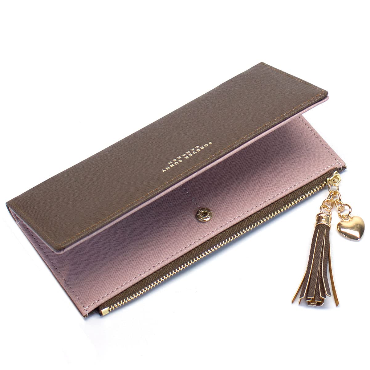 Womens Wallet Cute Elegant Long Slim Card Holder Case Minimalist Coin Purse Thin Tassels Zip Clutch Wallets for Girls Ladies