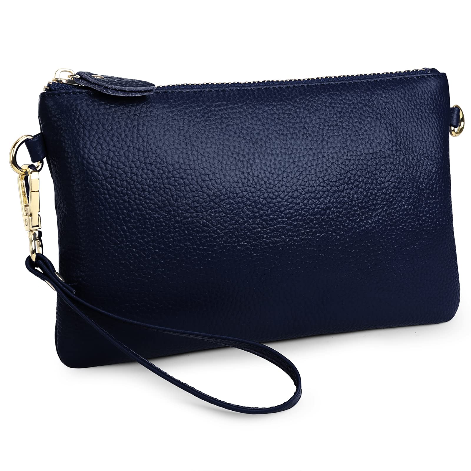 Wallet Wristlets Clutch Purses for Women Genuine Leather Crossbody Bag Handbag with Detachable Shoulder Chain