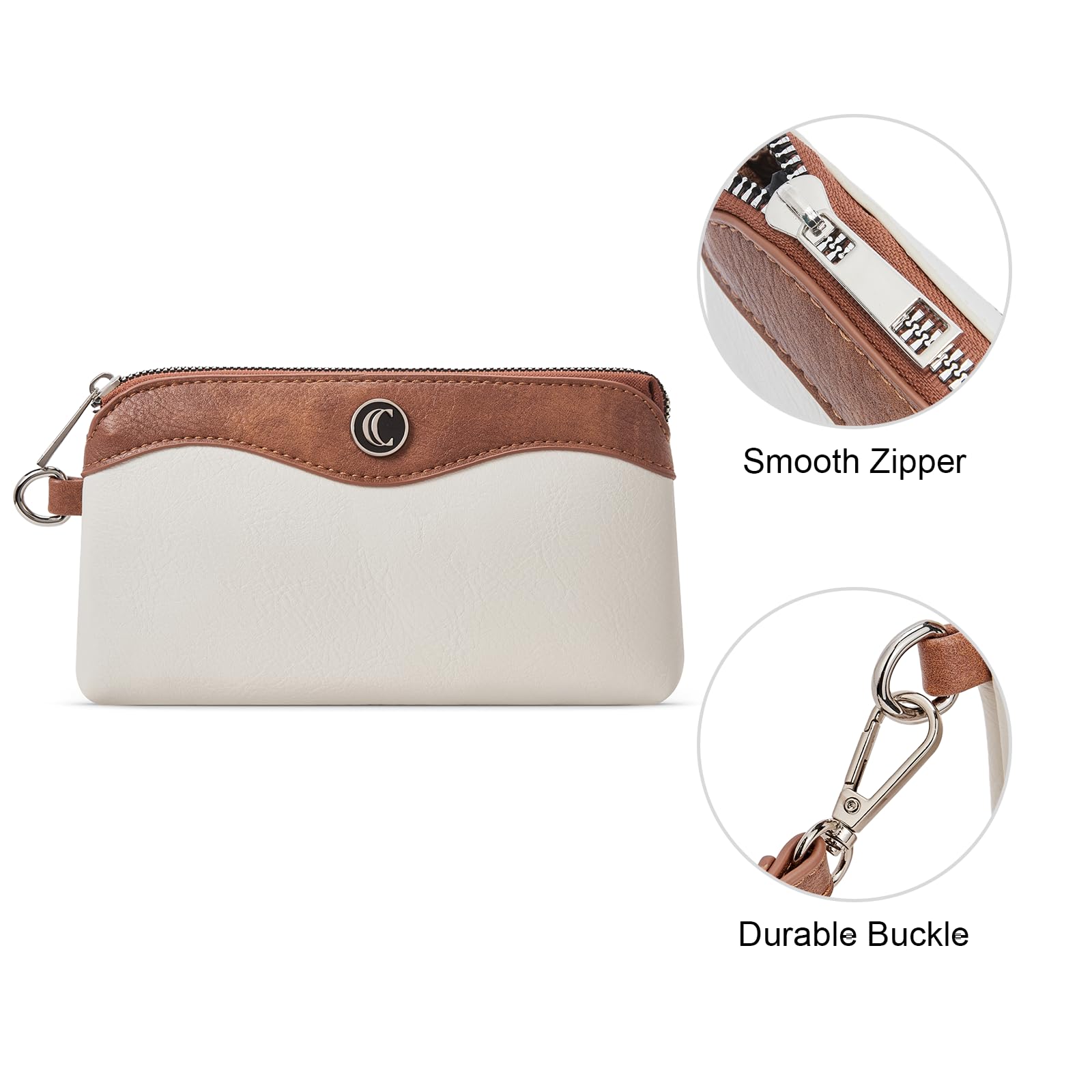 Womens Wallet Large Capacity Leather Wristlet Clutch Zipper Purse Slim Ladies Travel Credit Card Holder Phone Organizer