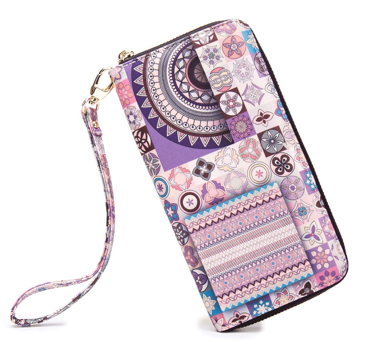 Women's Wallet Clutch - Stylish, Spacious w/Wristlet for Travel, Holds Cards, Phone, Cash