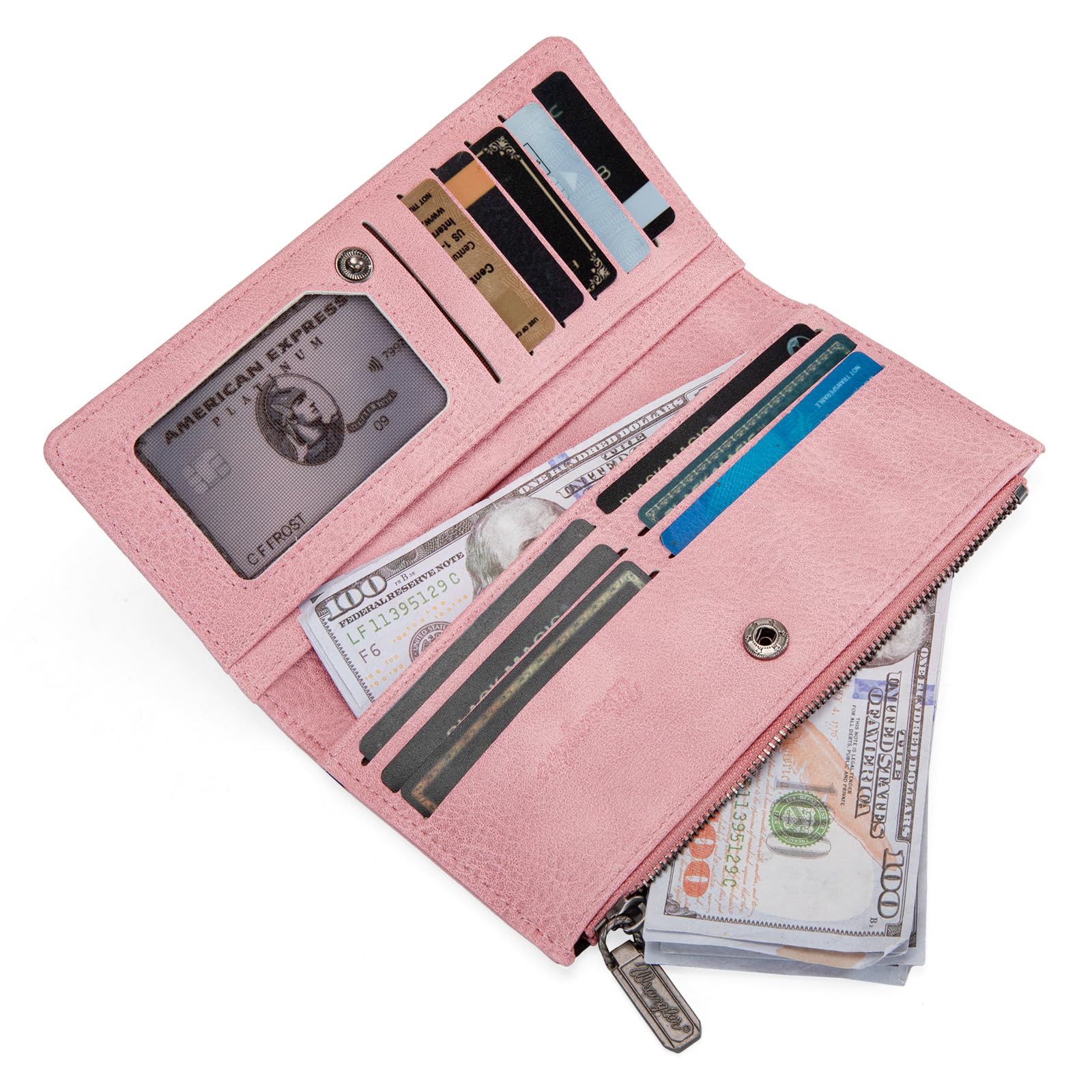 Wallets Womens Bifold Credit Card Wallet Women's Wallets, Card Cases &amp; Money Organizers Brown Wallet for Women Ladies Female Cash Wallet with Smooth Zipper