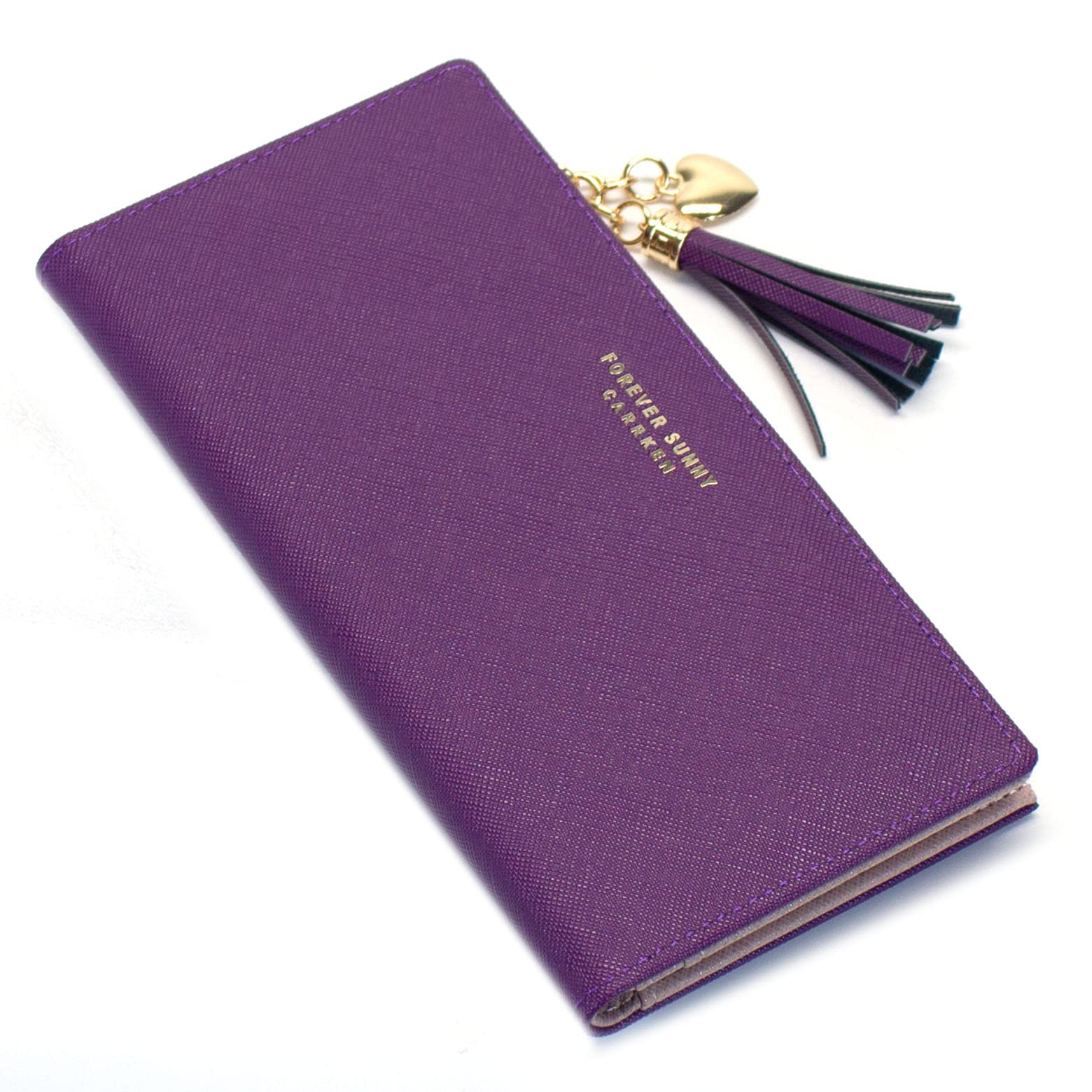 Womens Wallet Cute Elegant Long Slim Card Holder Case Minimalist Coin Purse Thin Tassels Zip Clutch Wallets for Girls Ladies