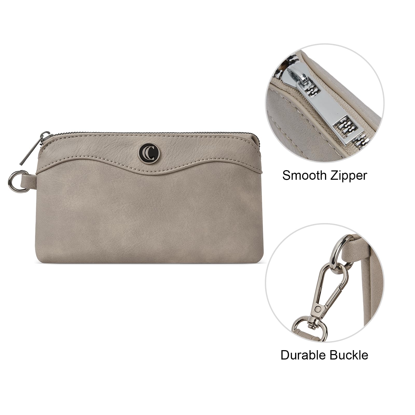 Womens Wallet Large Capacity Leather Wristlet Clutch Zipper Purse Slim Ladies Travel Credit Card Holder Phone Organizer