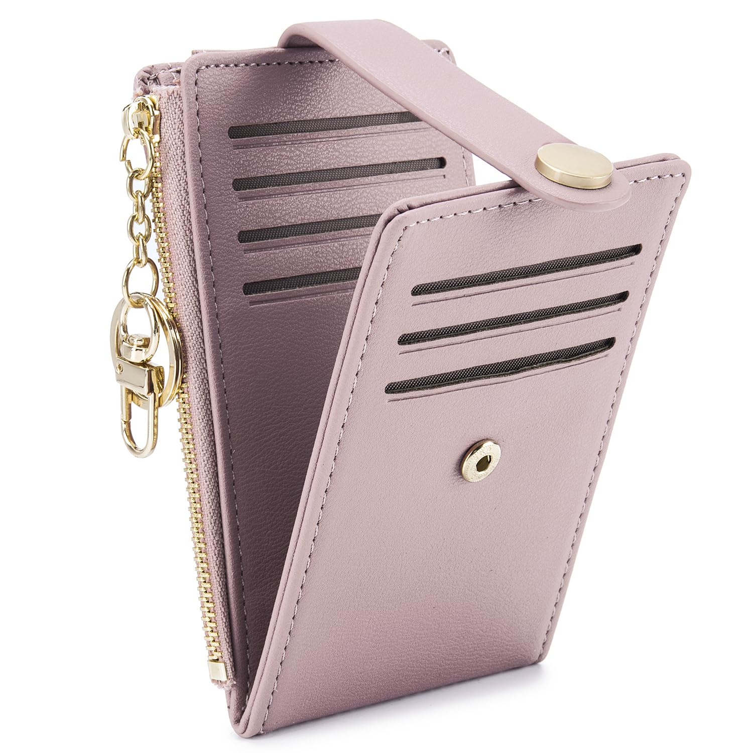 Wallet for Women,RFID Blocking Bifold Credit Card Holder with Zipper Coin Pocket,ID Window &amp; Keychain