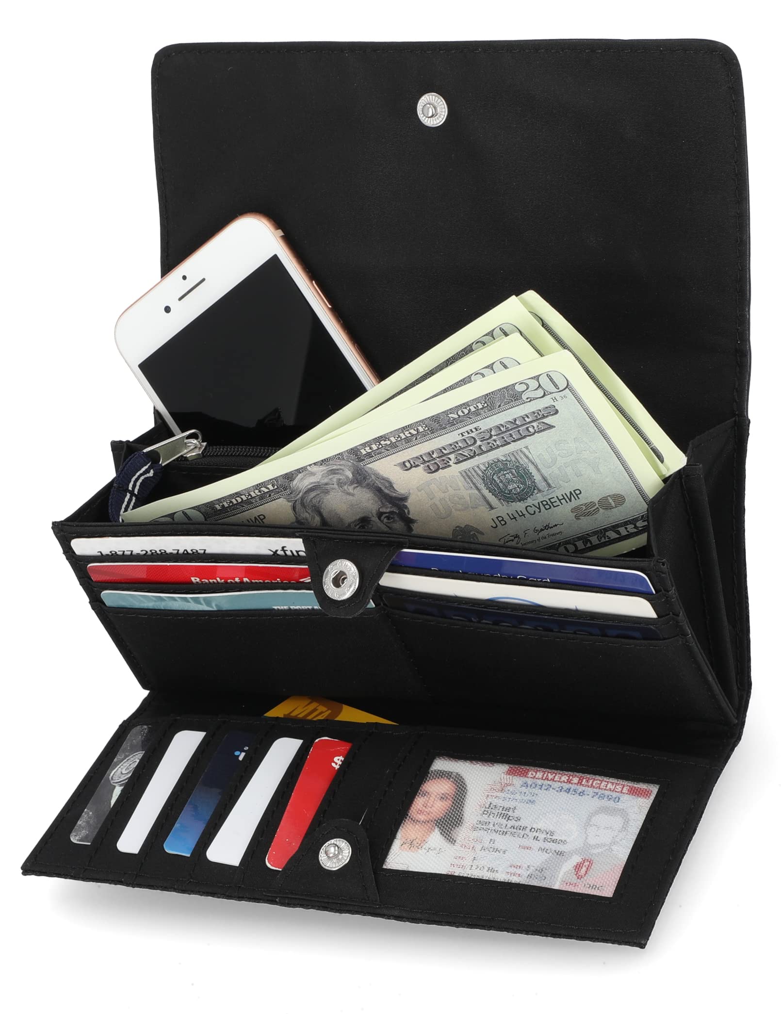 The Perfect Carry All Money Manager Wallet Oraganizer with RFID Blocking Wallet, Indigo/Bone/Sand, One Size US