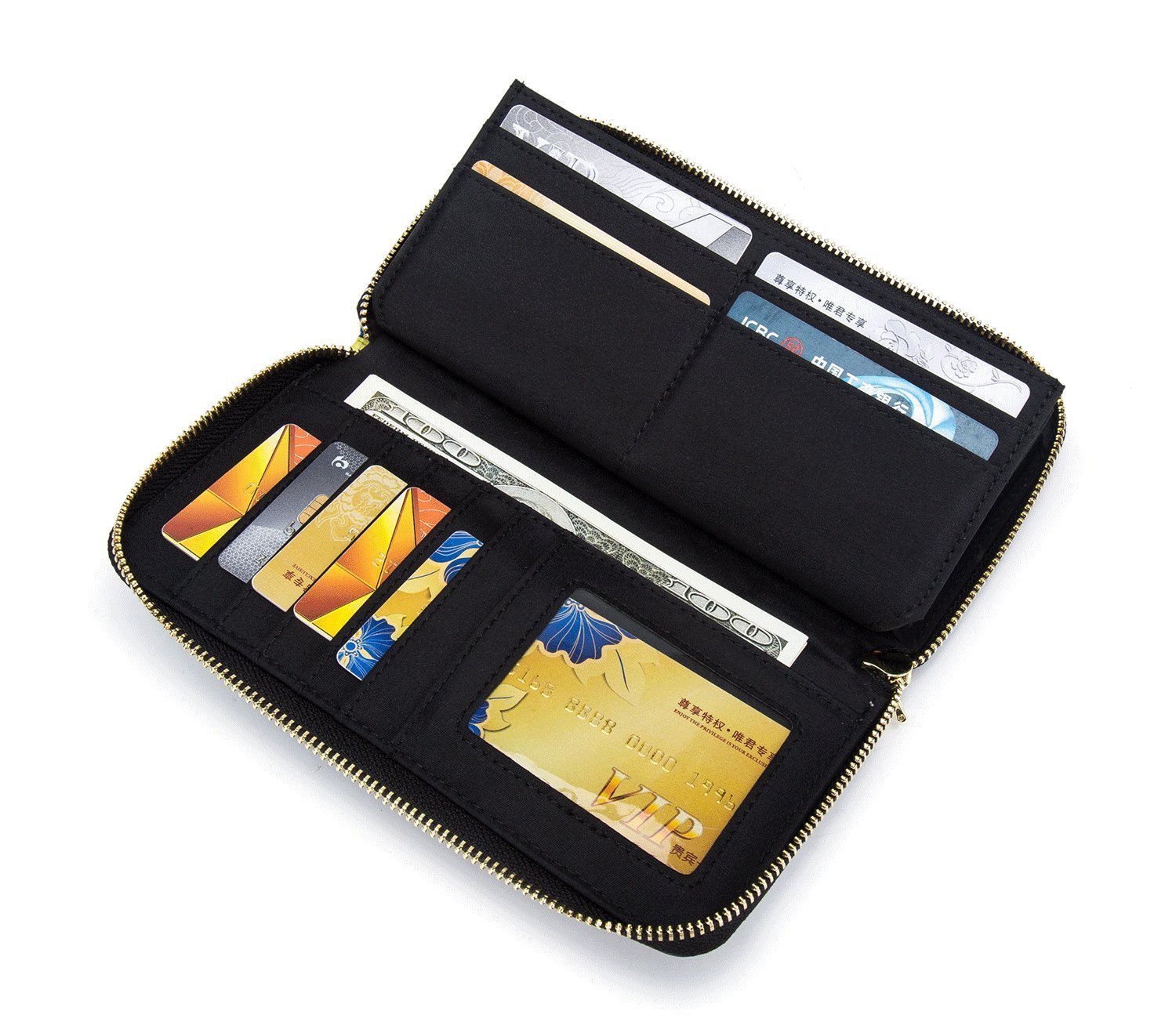 Women's Wallet Clutch - Stylish, Spacious w/Wristlet for Travel, Holds Cards, Phone, Cash