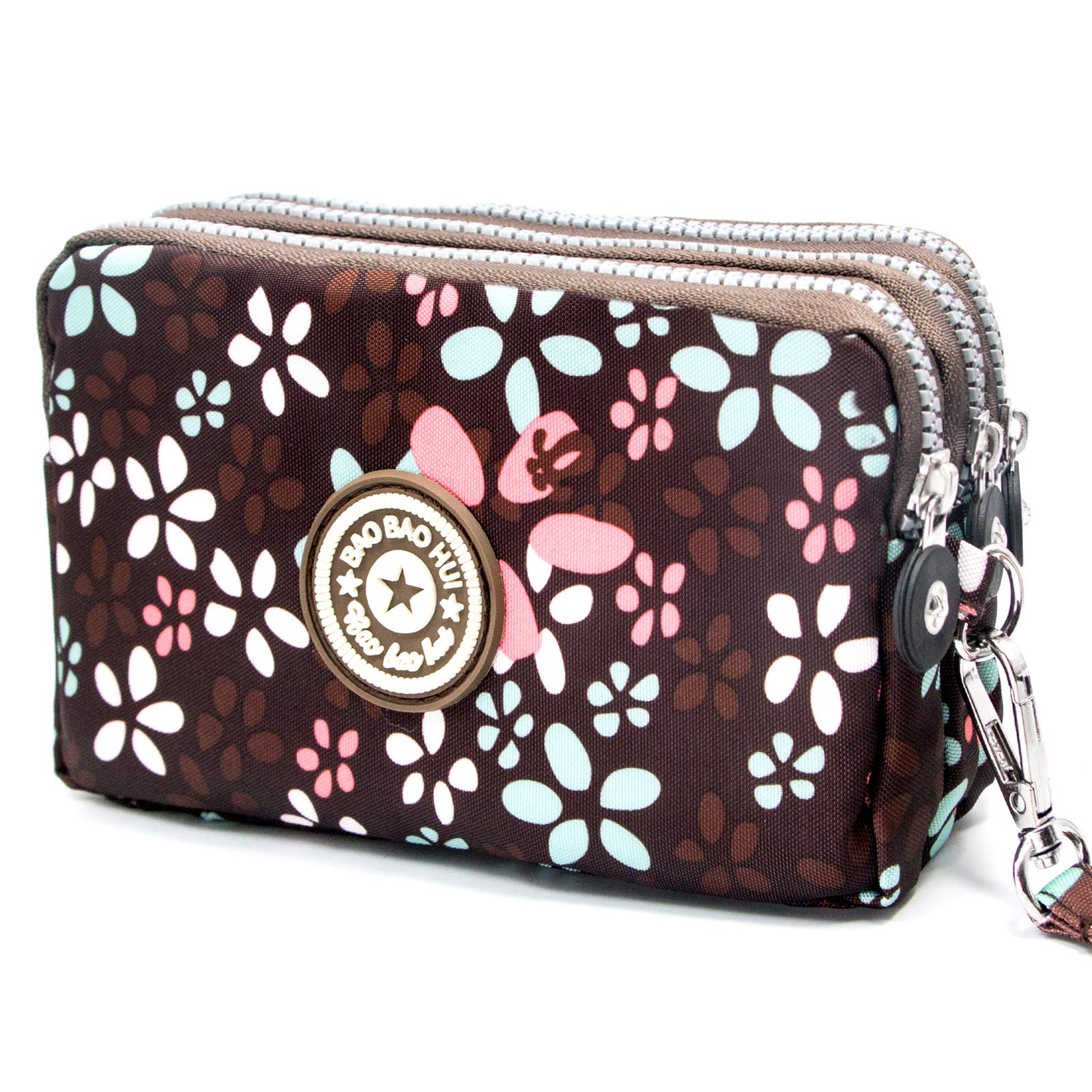 Large Capacity Wristlet Wallet - Women Printed Nylon Waterproof Handbag Clutch Purse