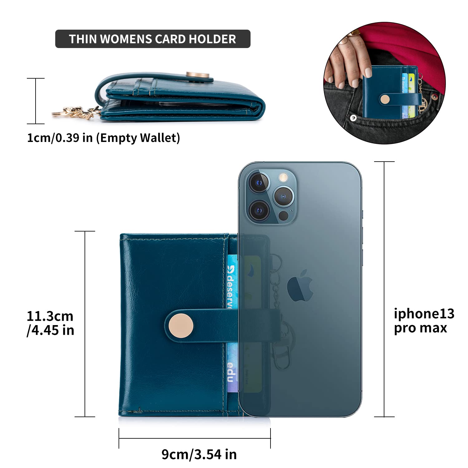 Wallet for Women,RFID Blocking Bifold Credit Card Holder with Zipper Coin Pocket,ID Window &amp; Keychain