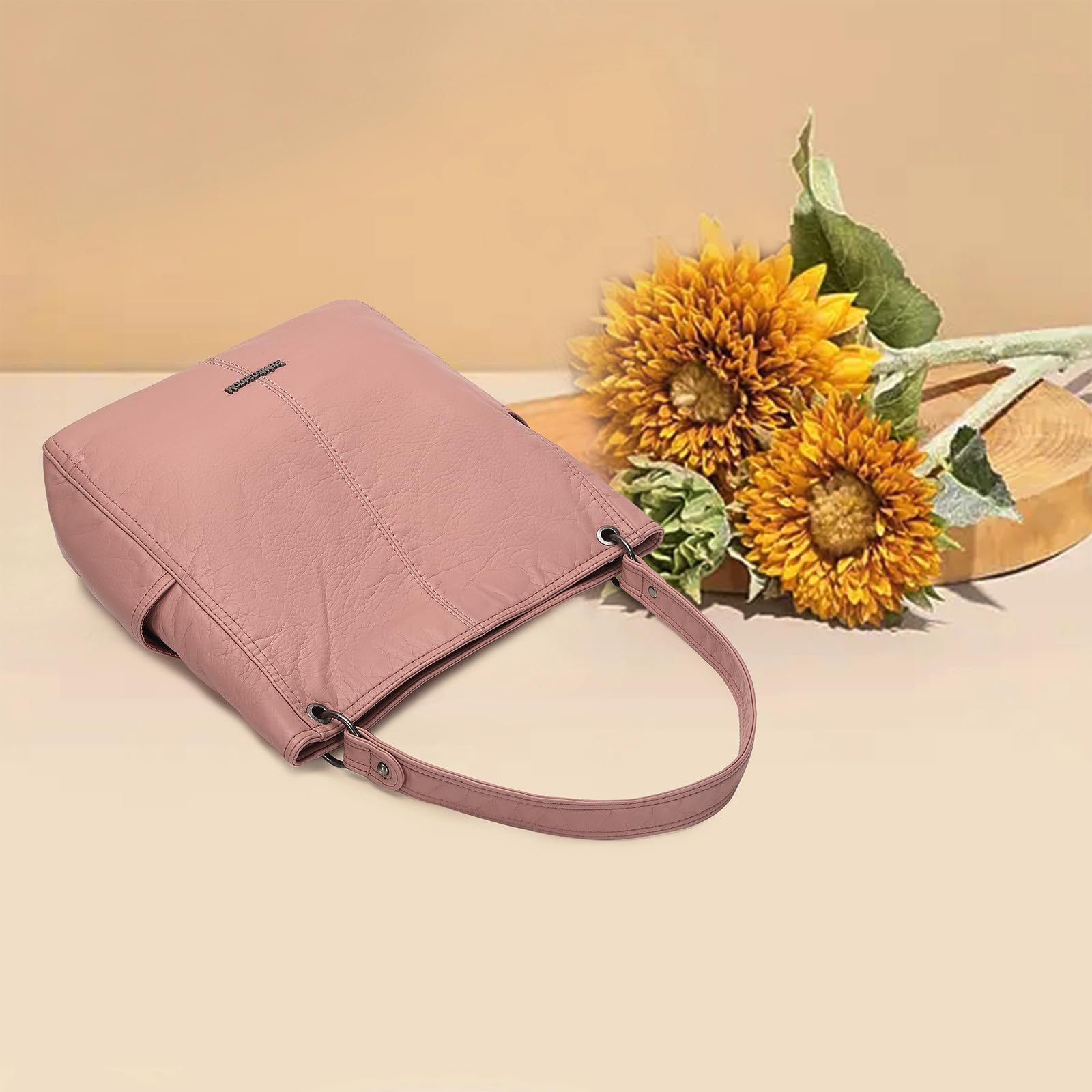 Handbags for Women Soft Top Handle Shoulder Bag with Wallet 2PCS Set