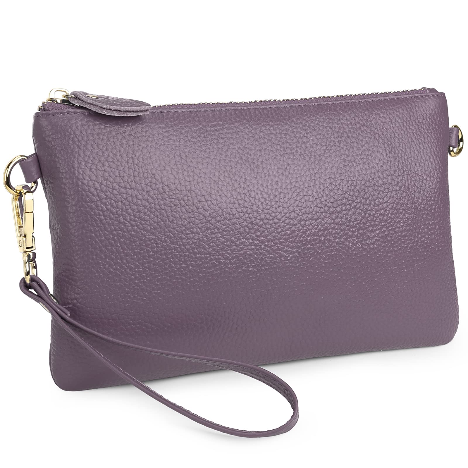 Wallet Wristlets Clutch Purses for Women Genuine Leather Crossbody Bag Handbag with Detachable Shoulder Chain