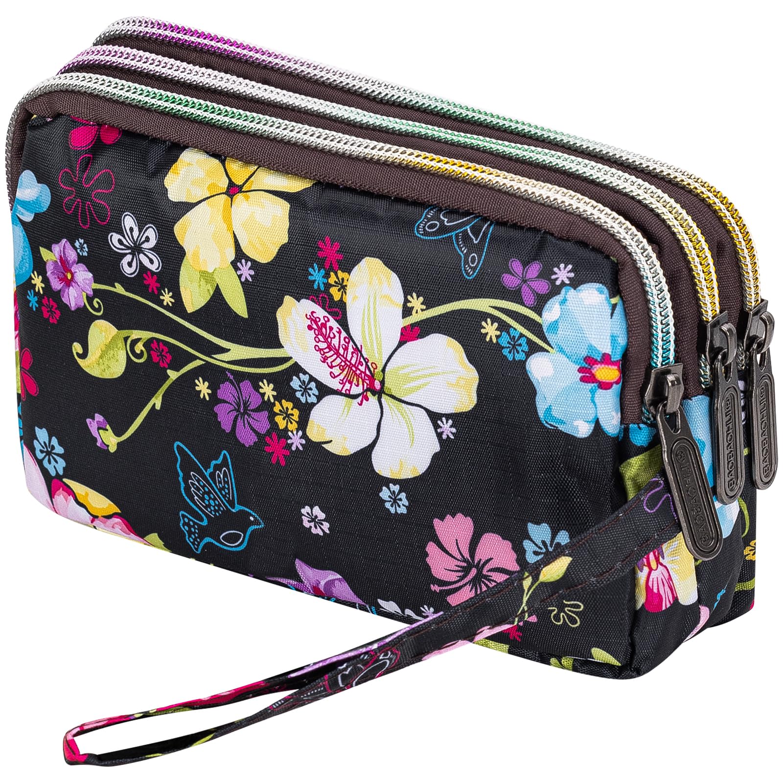 Large Capacity Wristlet Wallet - Women Printed Nylon Waterproof Handbag Clutch Purse