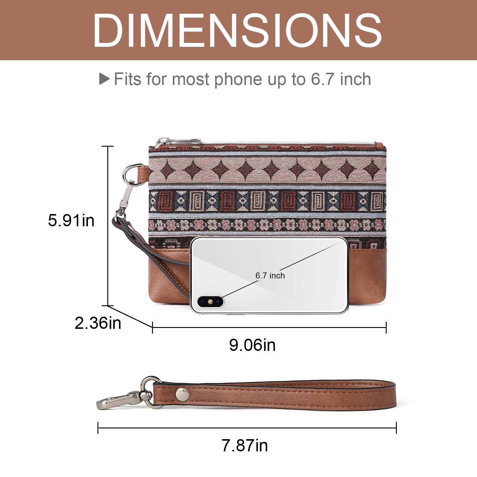 Womens Wallet Large Capacity Leather Wristlet Clutch Zipper Purse Slim Ladies Travel Credit Card Holder Phone Organizer