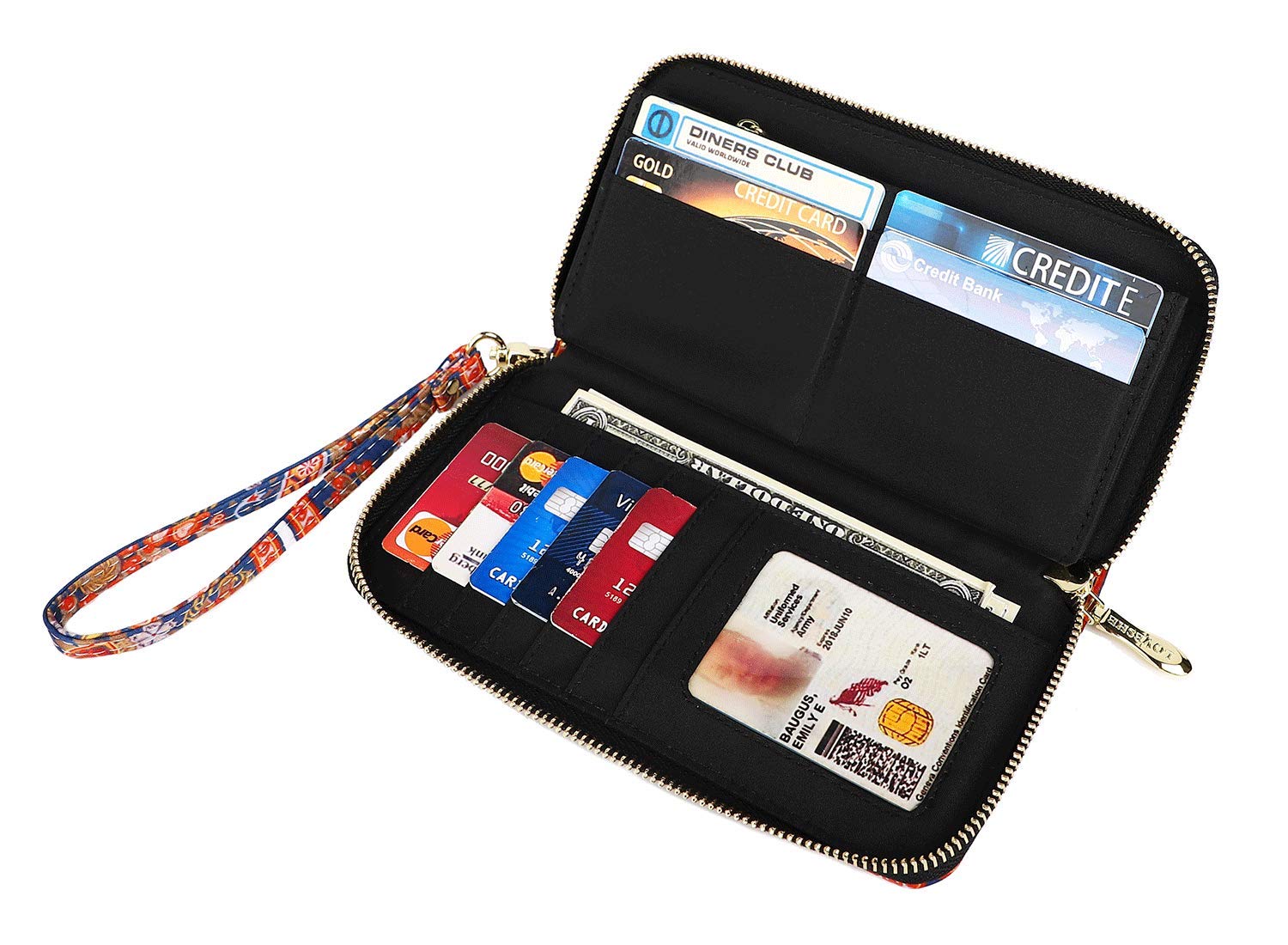 Women's Wallet Clutch - Stylish, Spacious w/Wristlet for Travel, Holds Cards, Phone, Cash