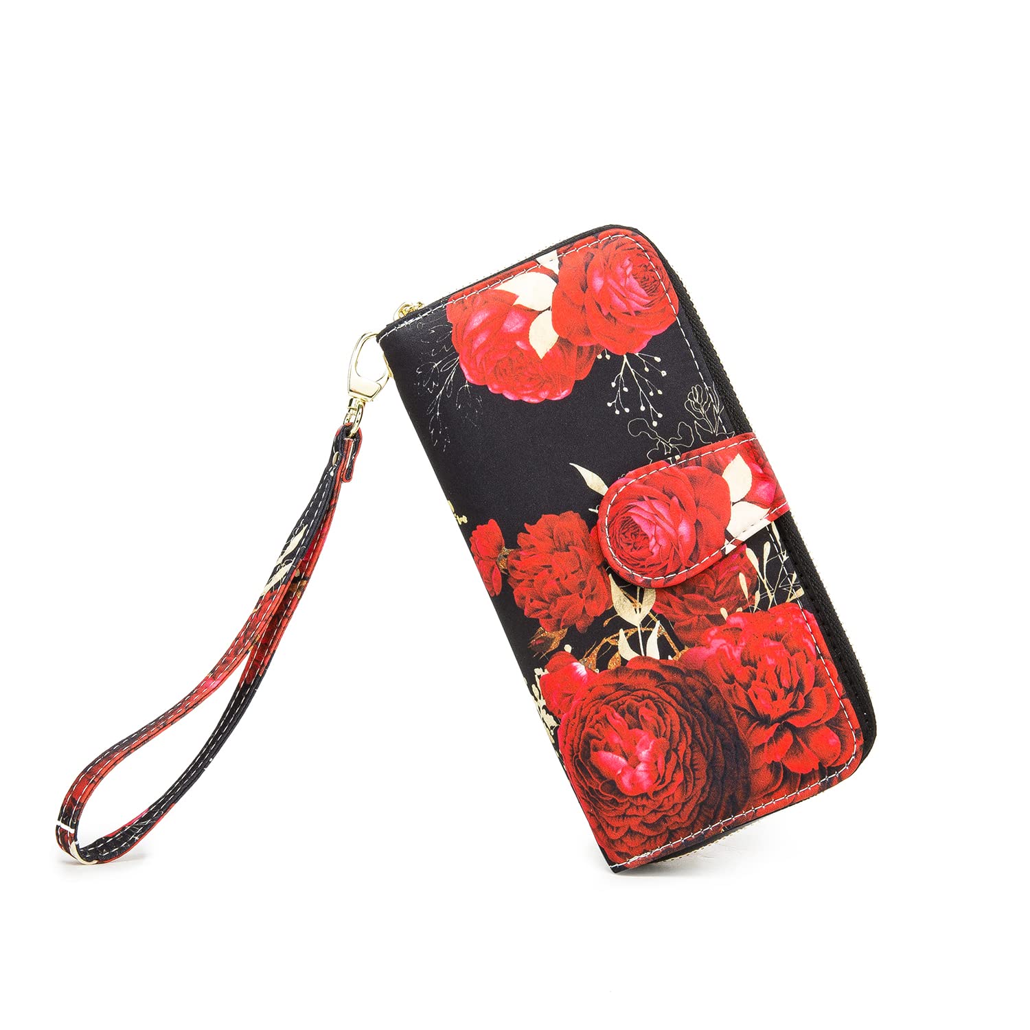 Women's Wallet Clutch - Stylish, Spacious w/Wristlet for Travel, Holds Cards, Phone, Cash