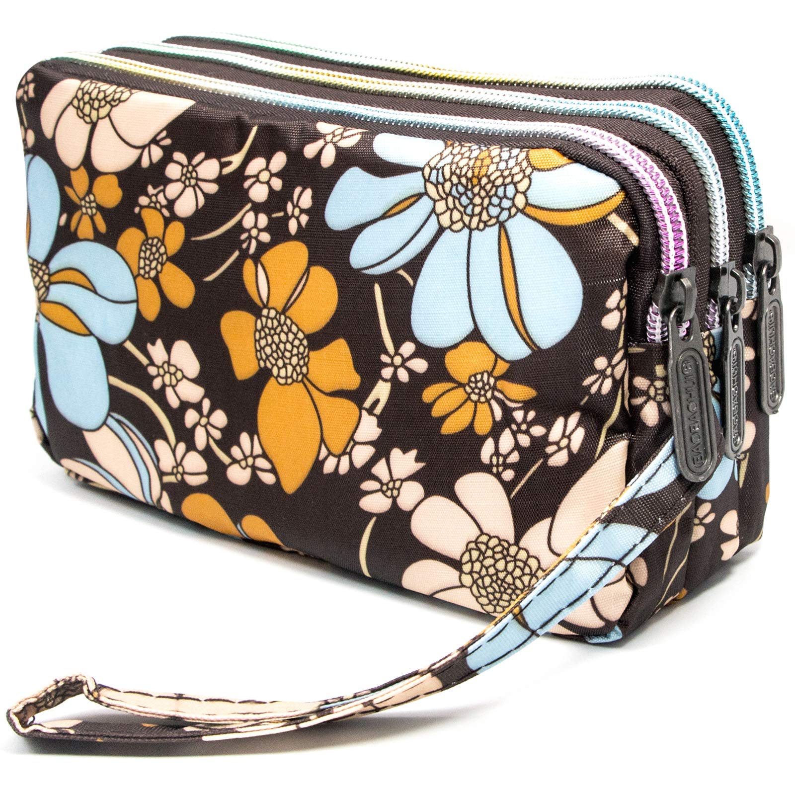 Large Capacity Wristlet Wallet - Women Printed Nylon Waterproof Handbag Clutch Purse