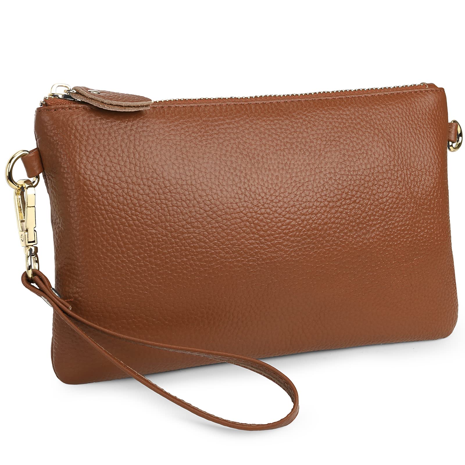 Wallet Wristlets Clutch Purses for Women Genuine Leather Crossbody Bag Handbag with Detachable Shoulder Chain