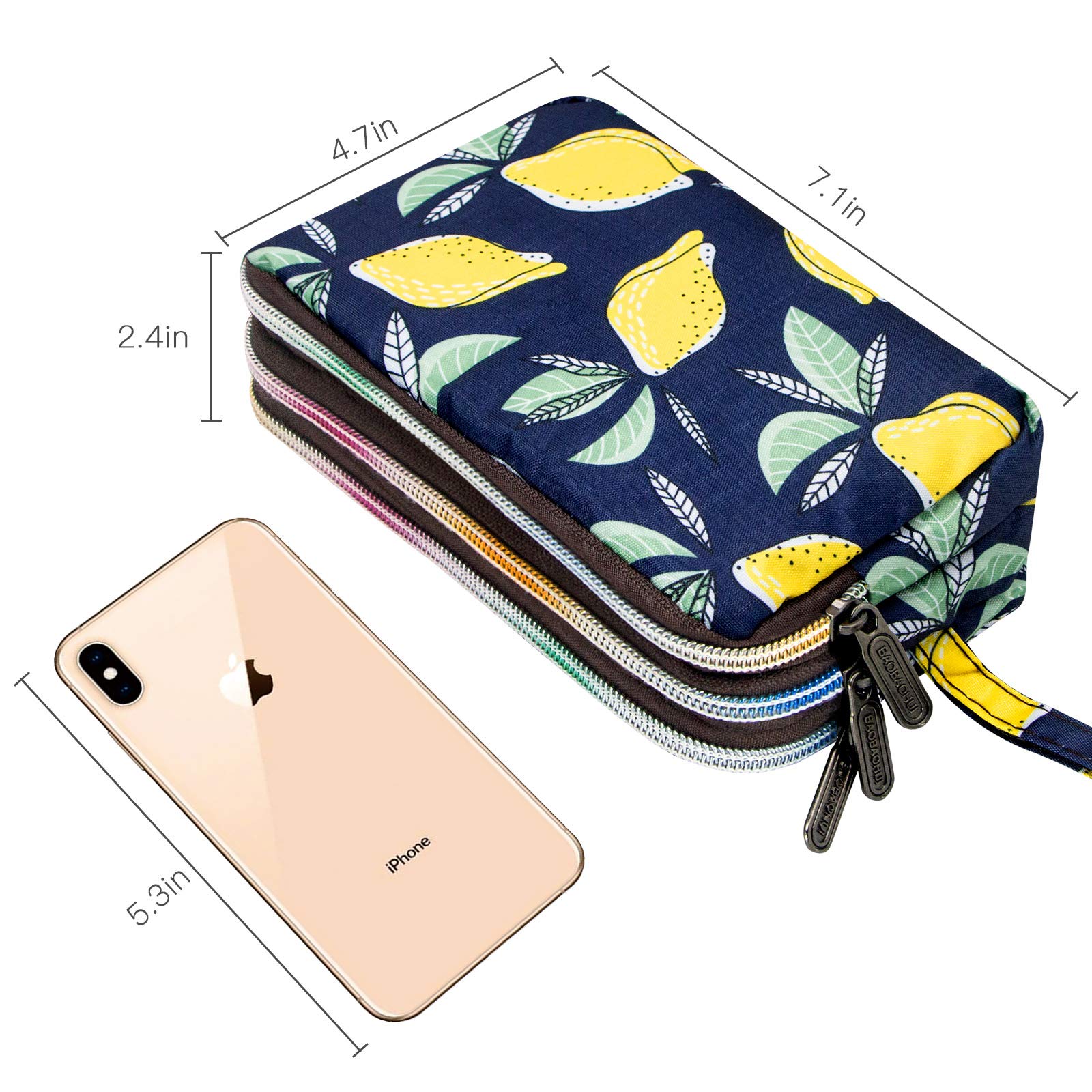 Large Capacity Wristlet Wallet - Women Printed Nylon Waterproof Handbag Clutch Purse