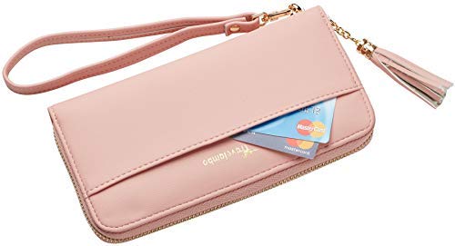 Womens Wallet Tassel Bifold Ladies Cluth Wristlet Wrist strap Long Purse