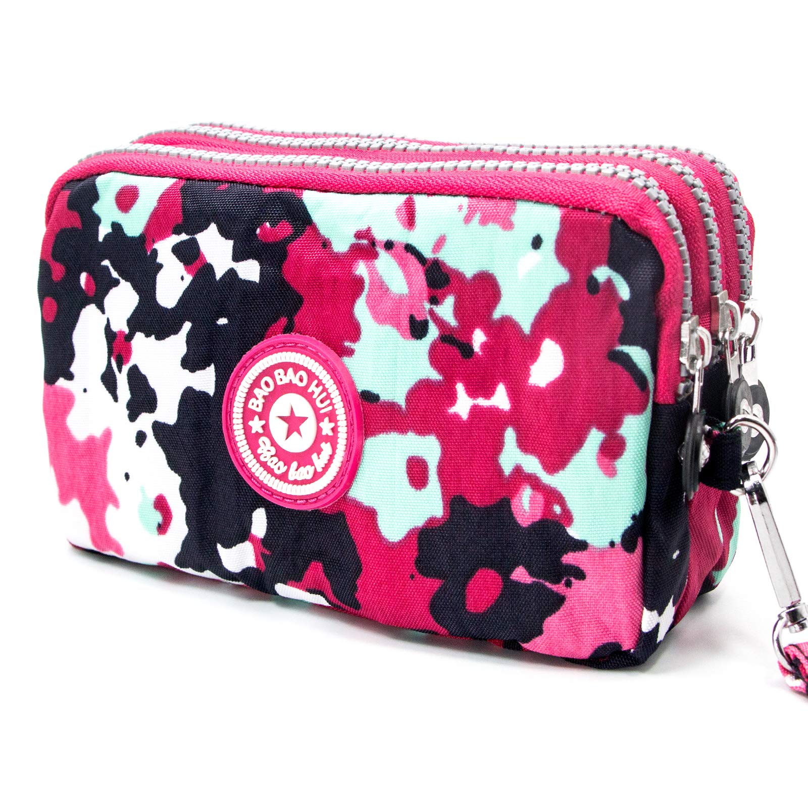 Large Capacity Wristlet Wallet - Women Printed Nylon Waterproof Handbag Clutch Purse