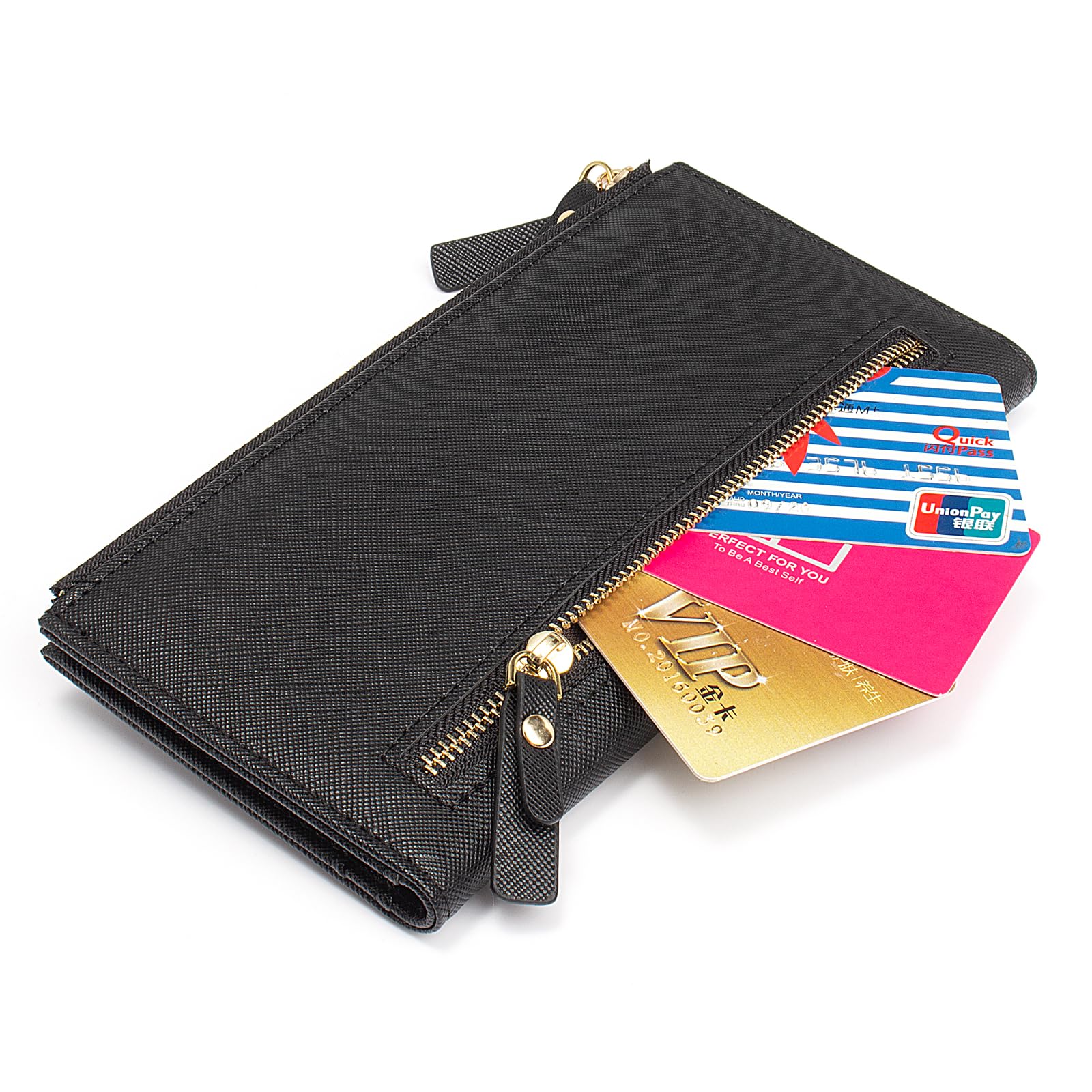 Womens Wallet Cute Elegant Long Slim Card Holder Case Minimalist Coin Purse Thin Tassels Zip Clutch Wallets for Girls Ladies