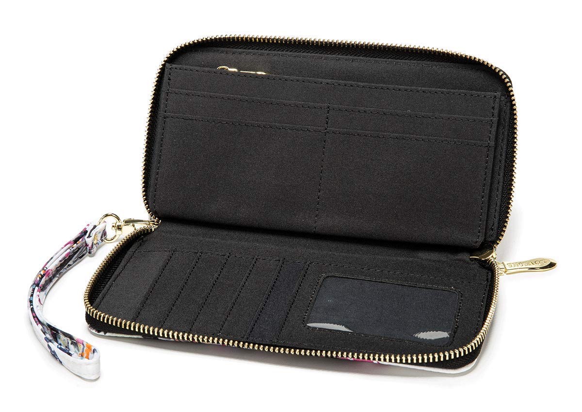 Women's Wallet Clutch - Stylish, Spacious w/Wristlet for Travel, Holds Cards, Phone, Cash