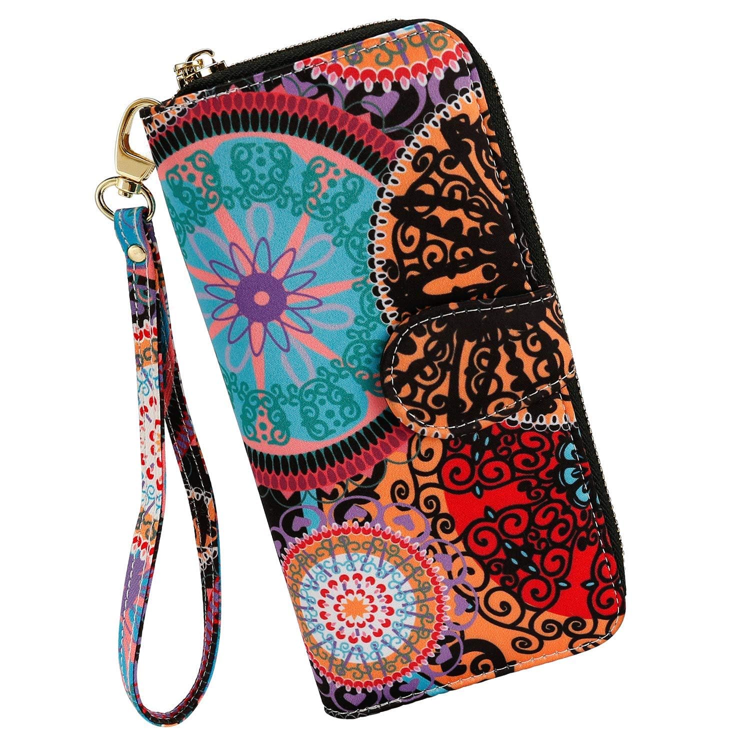 Women's Wallet Clutch - Stylish, Spacious w/Wristlet for Travel, Holds Cards, Phone, Cash