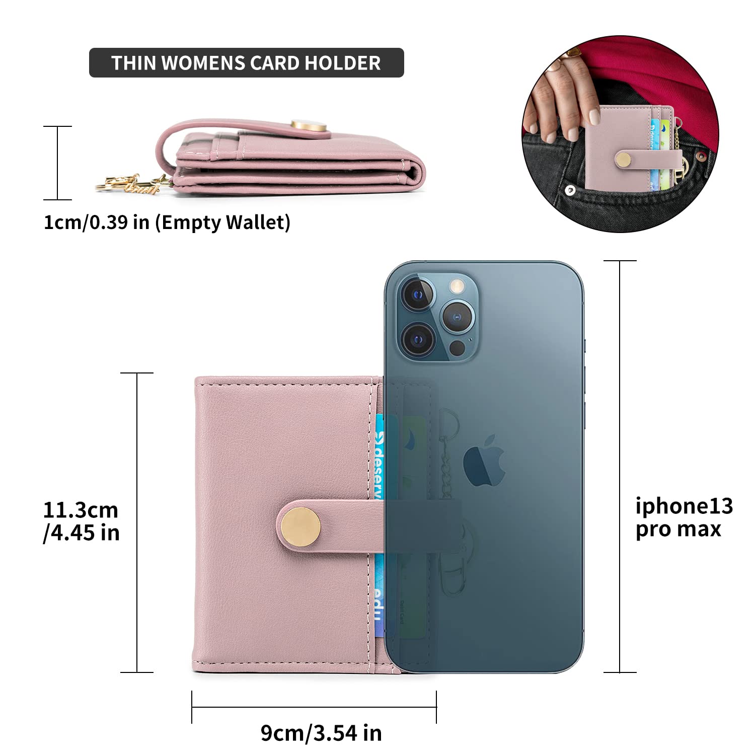 Wallet for Women,RFID Blocking Bifold Credit Card Holder with Zipper Coin Pocket,ID Window &amp; Keychain