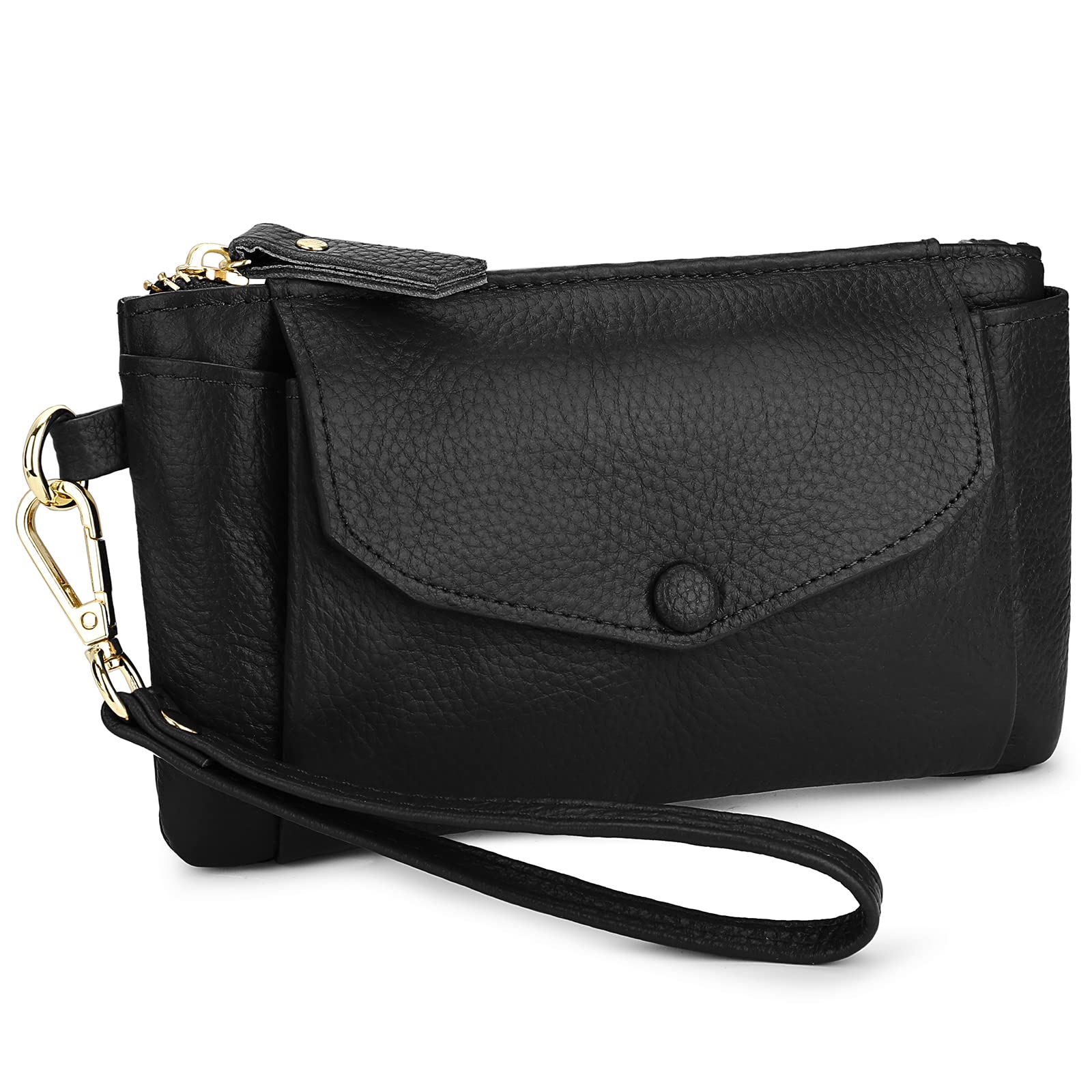 Wallet Wristlets Clutch Purses for Women Genuine Leather Crossbody Bag Handbag with Detachable Shoulder Chain