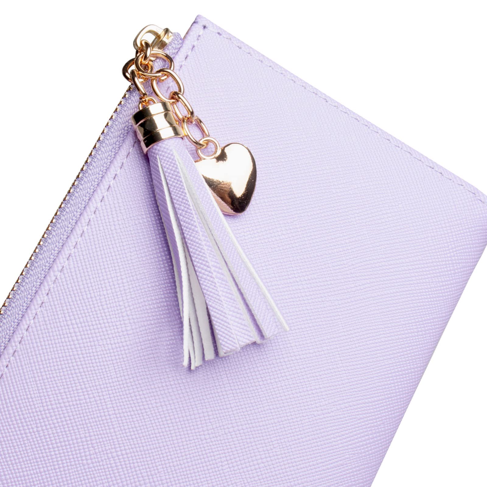 Womens Wallet Cute Elegant Long Slim Card Holder Case Minimalist Coin Purse Thin Tassels Zip Clutch Wallets for Girls Ladies