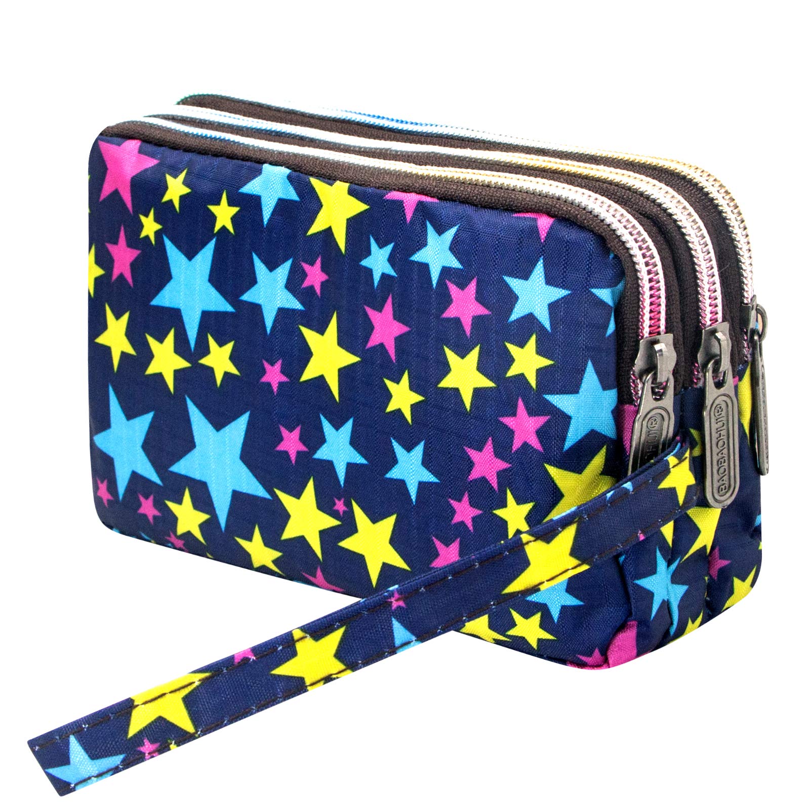 Large Capacity Wristlet Wallet - Women Printed Nylon Waterproof Handbag Clutch Purse