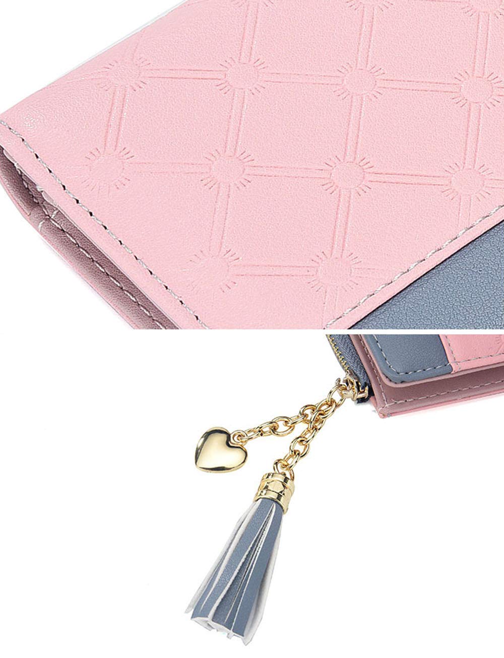 Womens Wallet Cute Elegant Long Slim Card Holder Case Minimalist Coin Purse Thin Tassels Zip Clutch Wallets for Girls Ladies