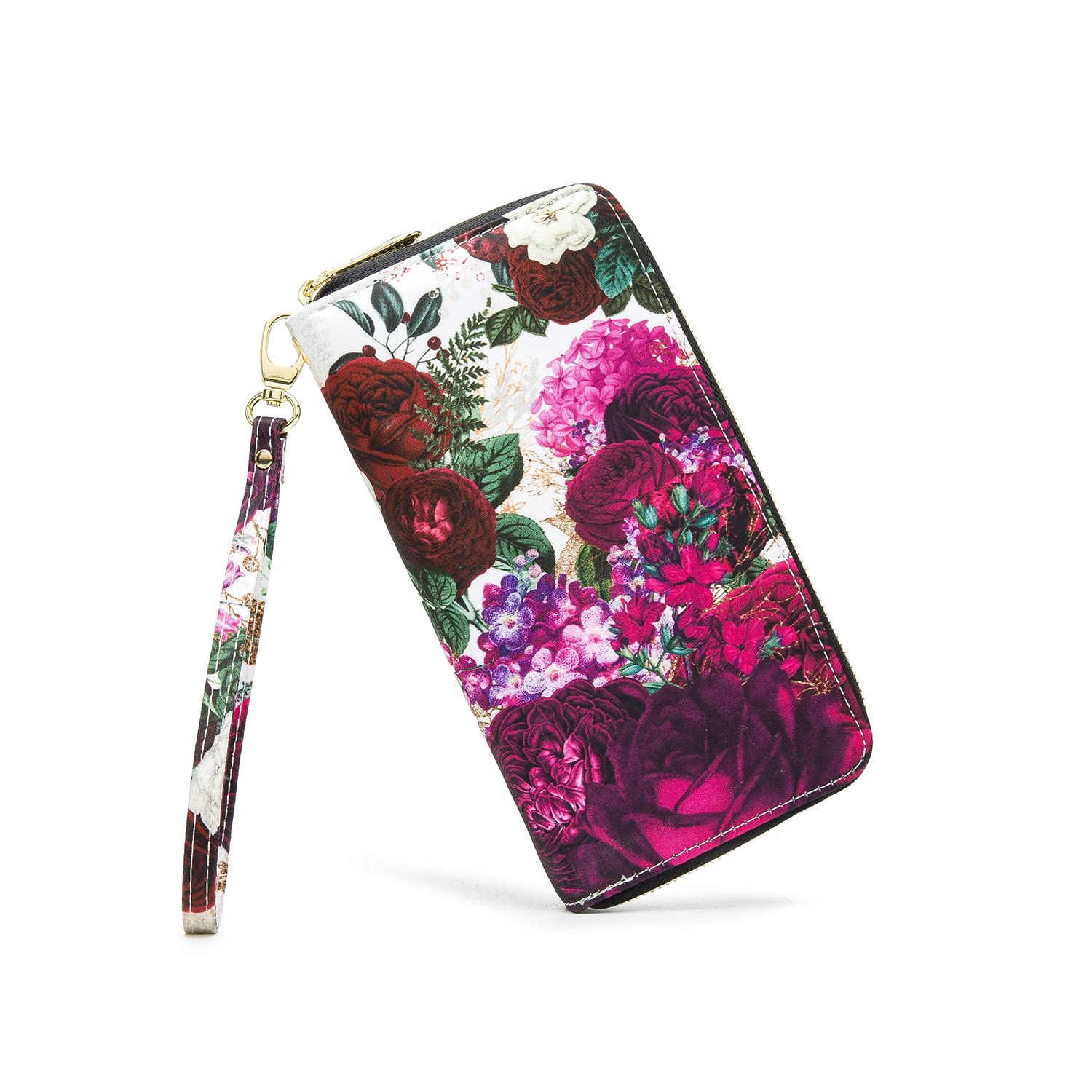 Women's Wallet Clutch - Stylish, Spacious w/Wristlet for Travel, Holds Cards, Phone, Cash