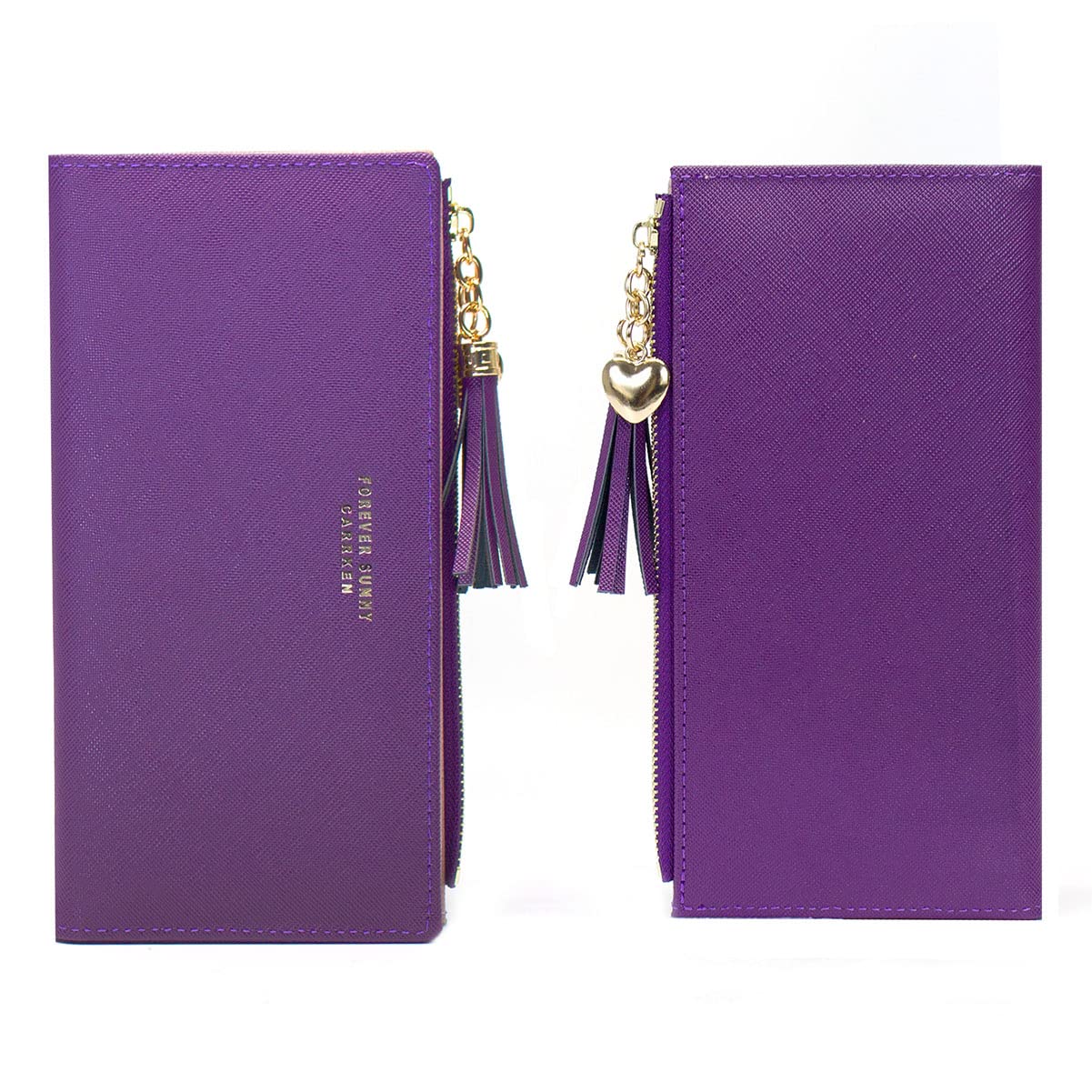 Womens Wallet Cute Elegant Long Slim Card Holder Case Minimalist Coin Purse Thin Tassels Zip Clutch Wallets for Girls Ladies