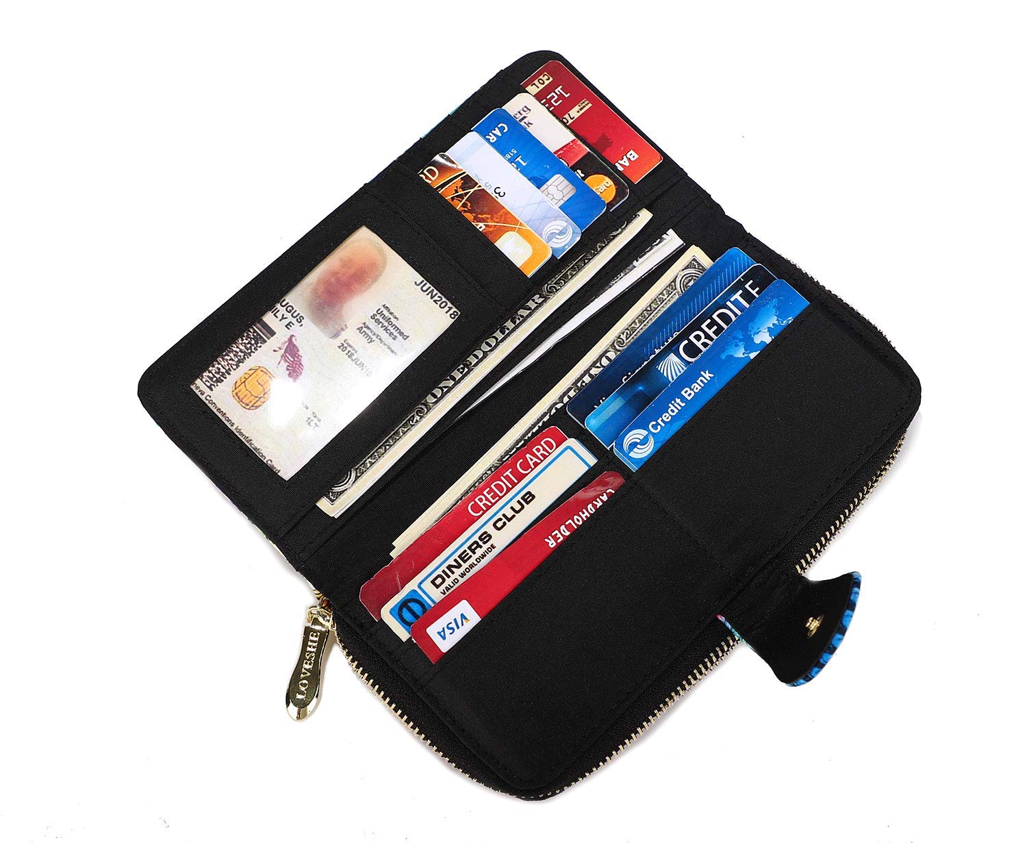 Women's Wallet Clutch - Stylish, Spacious w/Wristlet for Travel, Holds Cards, Phone, Cash