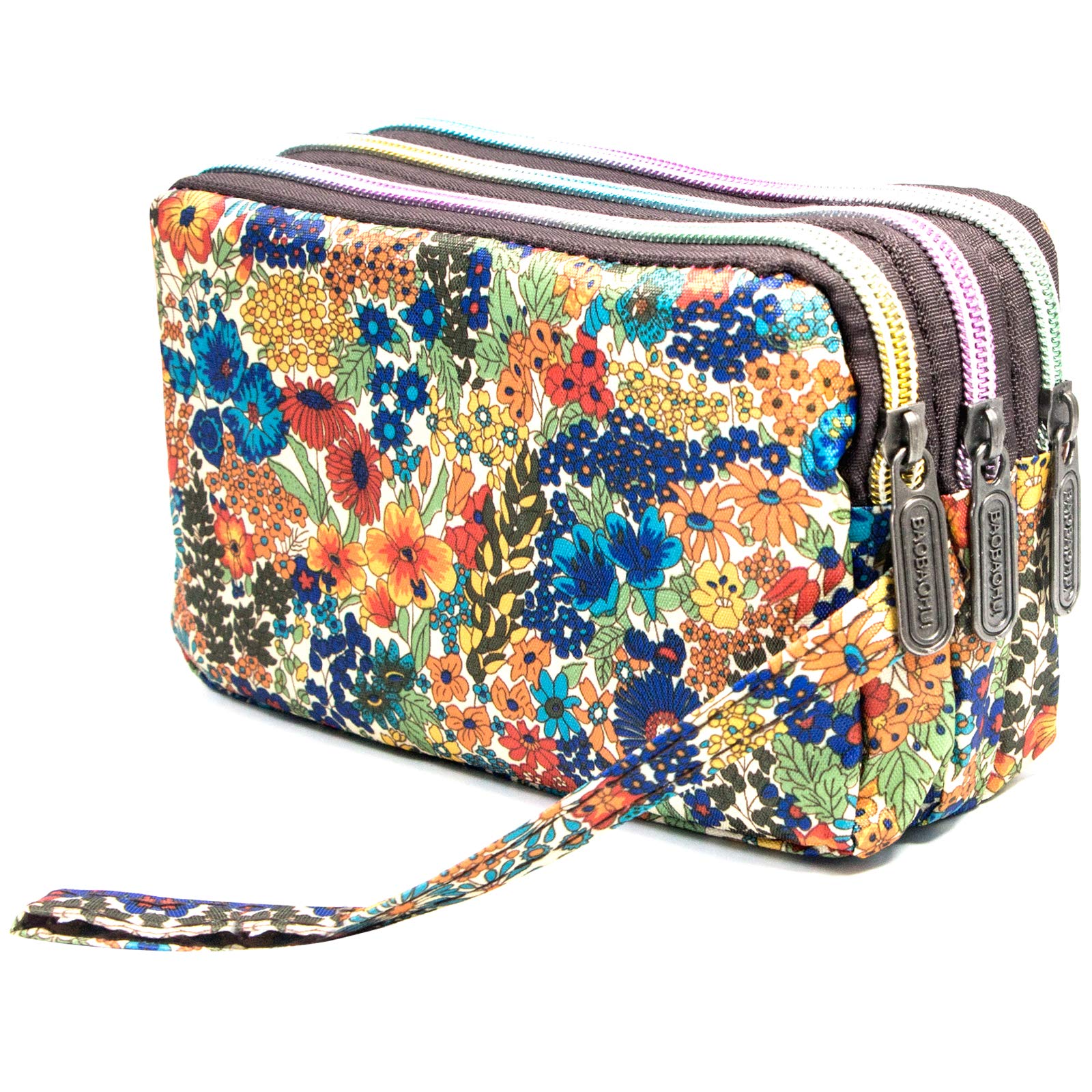 Large Capacity Wristlet Wallet - Women Printed Nylon Waterproof Handbag Clutch Purse