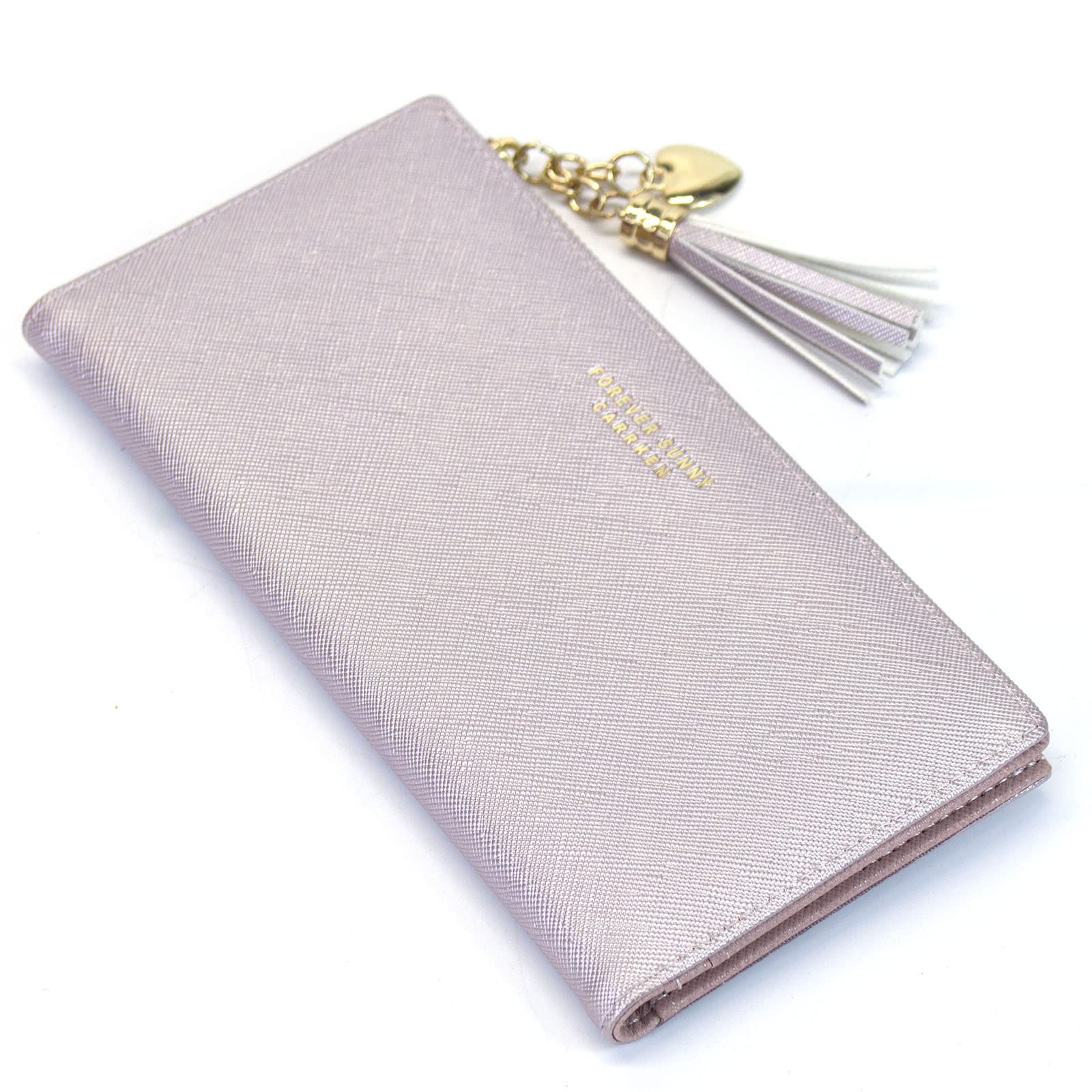 Womens Wallet Cute Elegant Long Slim Card Holder Case Minimalist Coin Purse Thin Tassels Zip Clutch Wallets for Girls Ladies