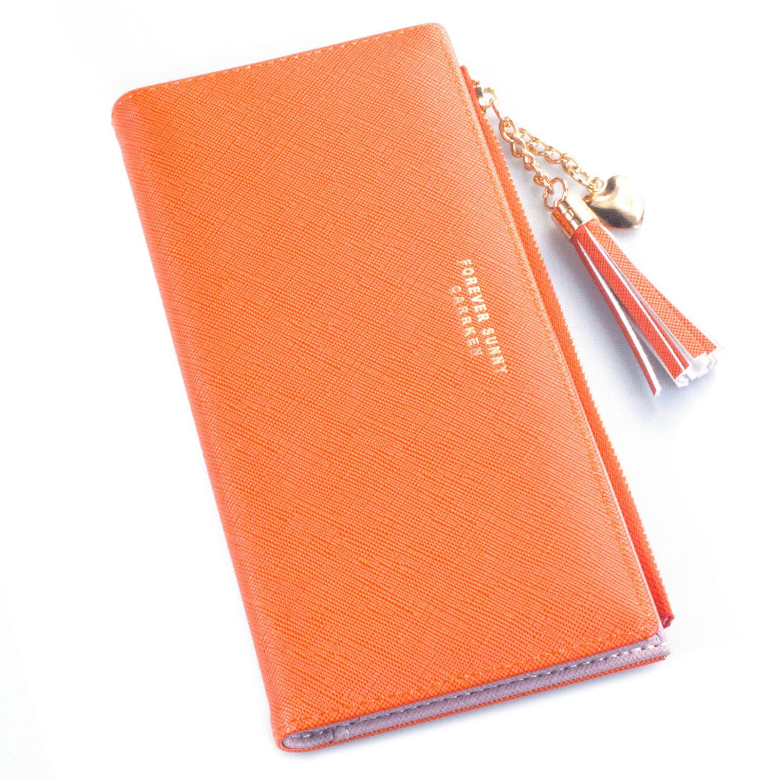 Womens Wallet Cute Elegant Long Slim Card Holder Case Minimalist Coin Purse Thin Tassels Zip Clutch Wallets for Girls Ladies