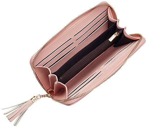 Womens Wallet Tassel Bifold Ladies Cluth Wristlet Wrist strap Long Purse