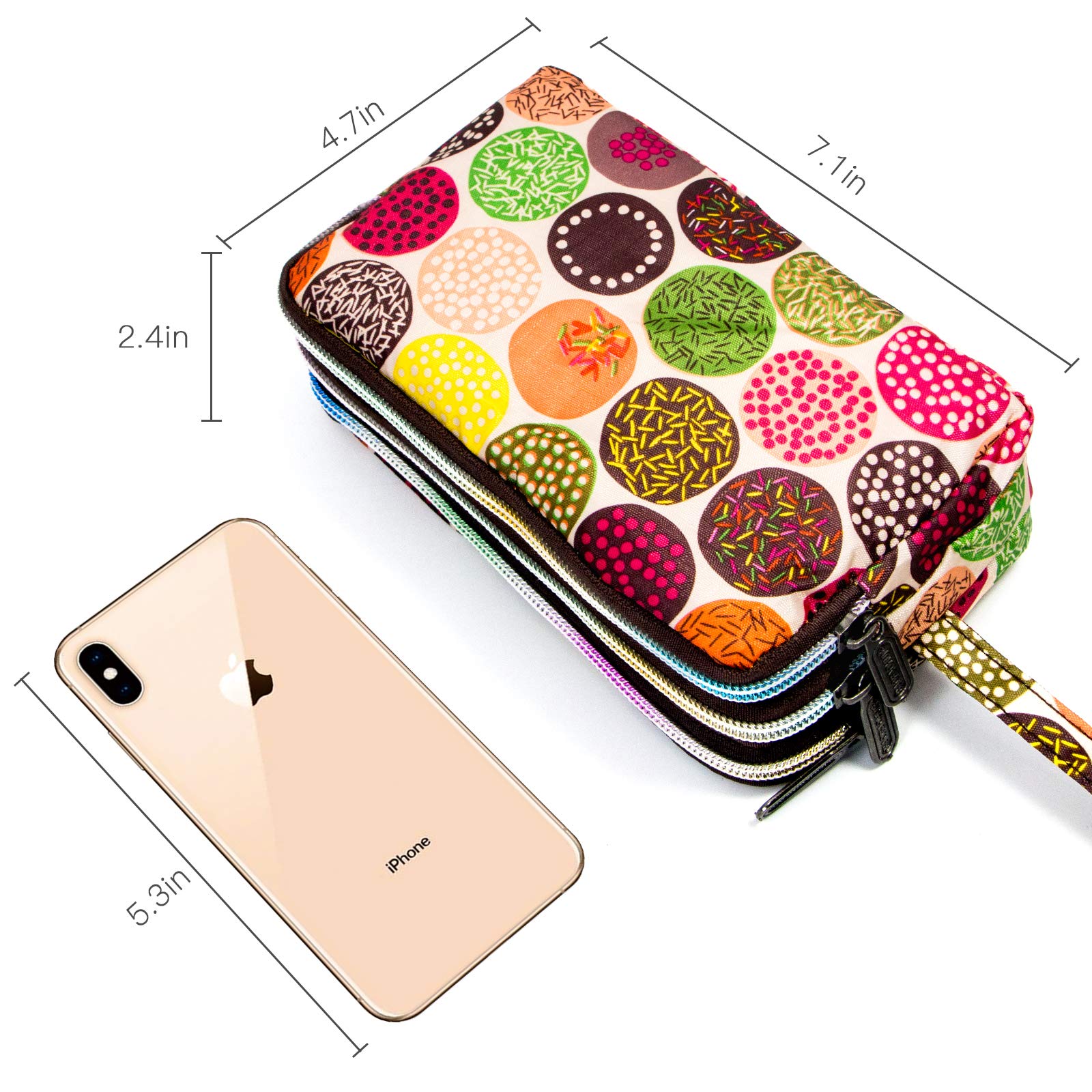 Large Capacity Wristlet Wallet - Women Printed Nylon Waterproof Handbag Clutch Purse