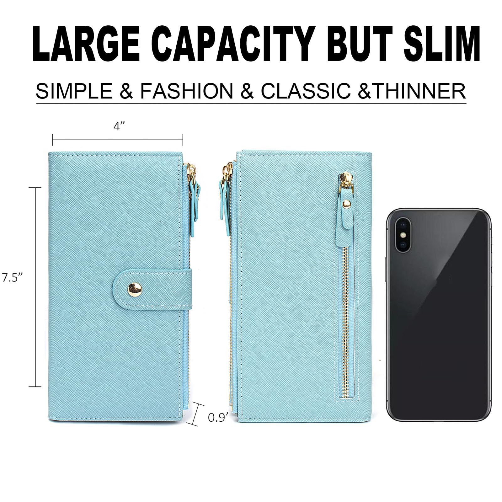 Womens Wallet Cute Elegant Long Slim Card Holder Case Minimalist Coin Purse Thin Tassels Zip Clutch Wallets for Girls Ladies