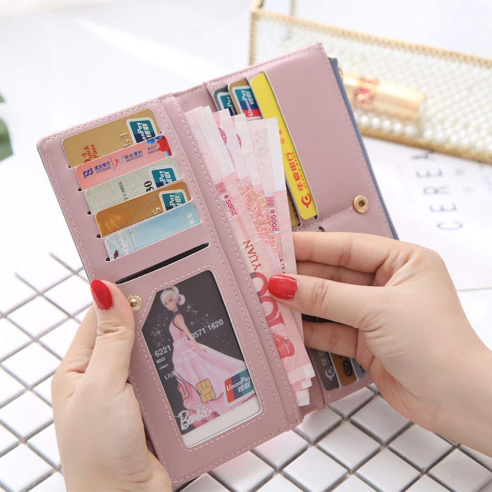 Womens Wallet Cute Elegant Long Slim Card Holder Case Minimalist Coin Purse Thin Tassels Zip Clutch Wallets for Girls Ladies